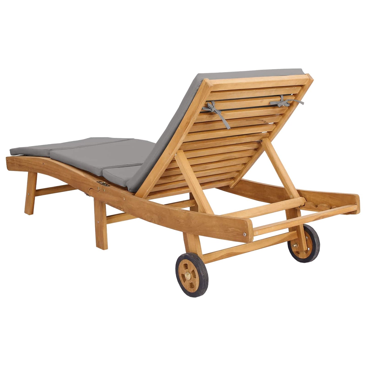 Sonnenliege Polyester Braun und Hellgrau