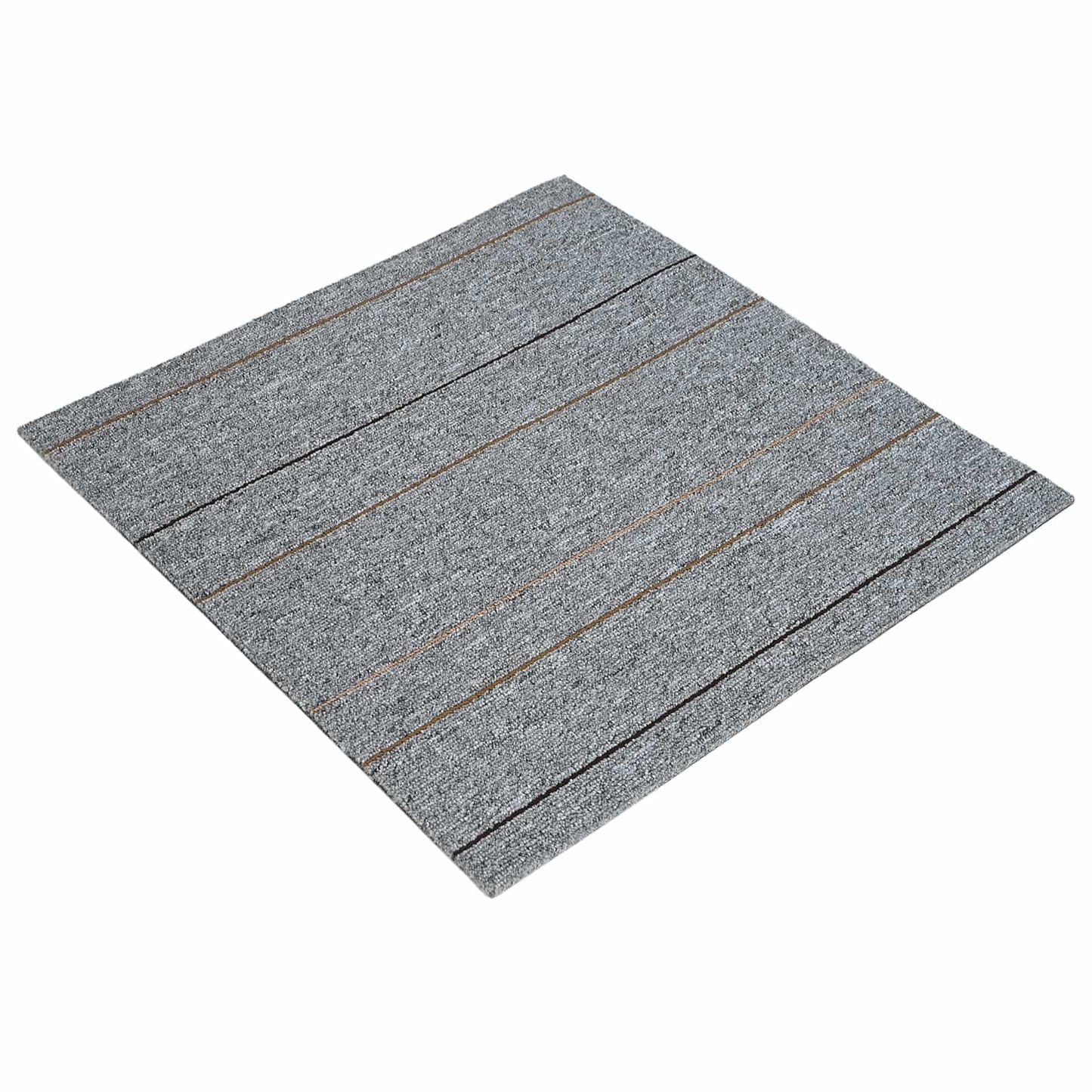 Teppichfliese Hellgrau mit Streifen 50 x 50 cm 4 stk.