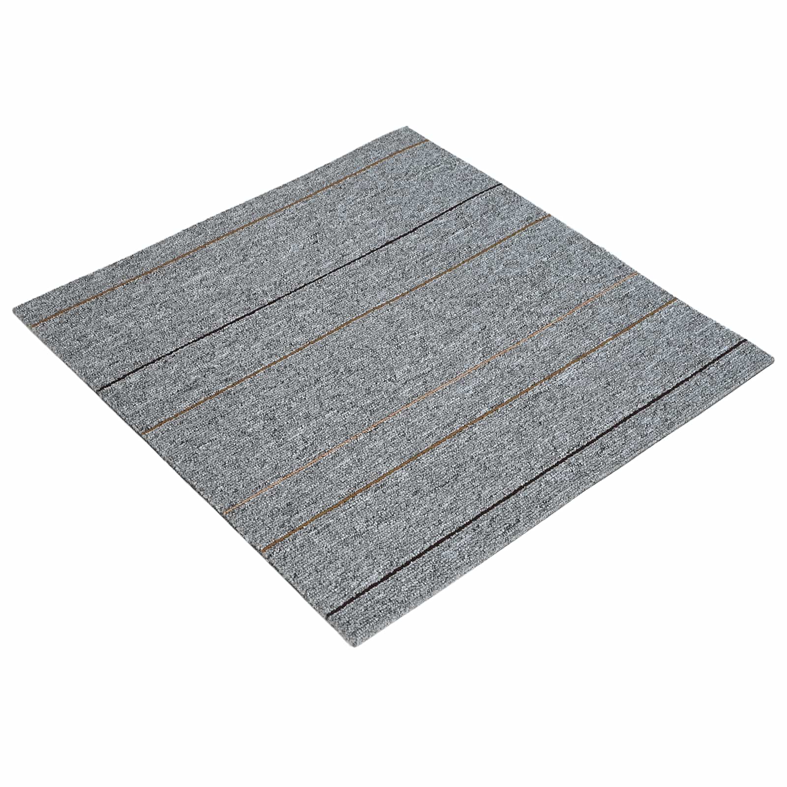 Teppichfliese Hellgrau mit Streifen 50 x 50 cm 4 stk.