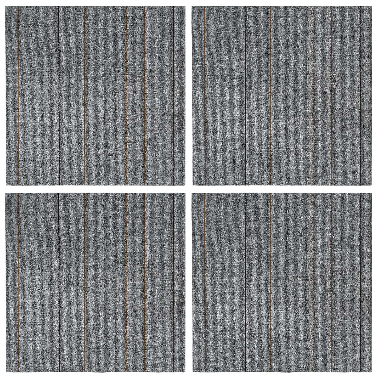 Teppichfliese Hellgrau mit Streifen 50 x 50 cm 4 stk.