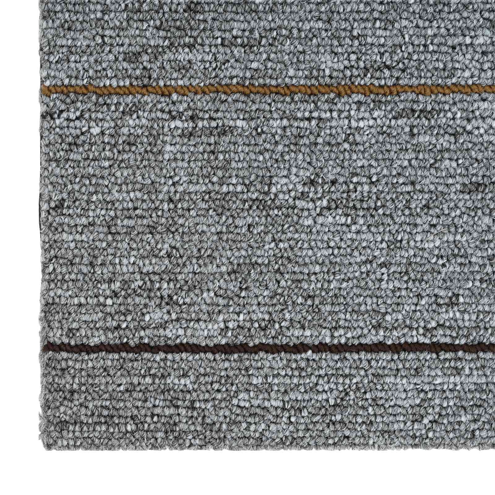 Teppichfliese Hellgrau mit Streifen 50 x 50 cm 36 stk.