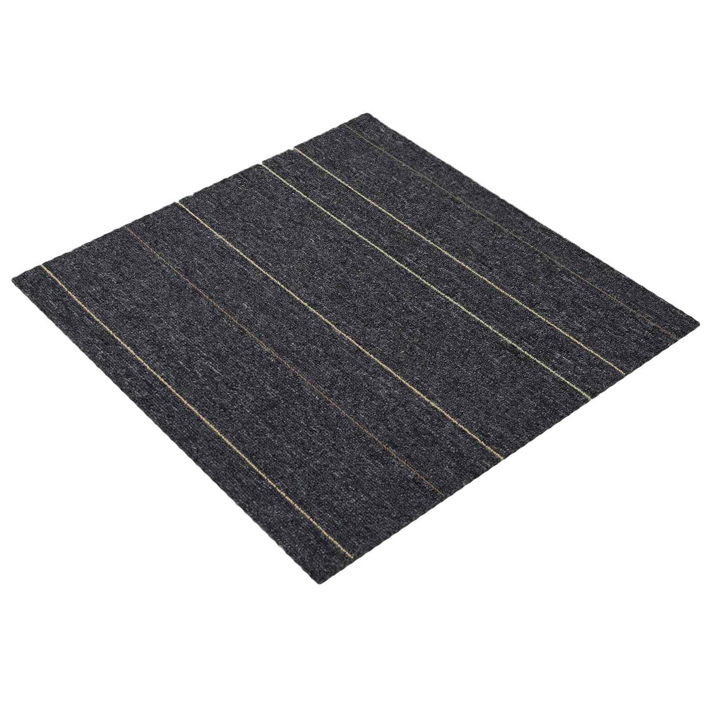 Teppichfliese Dunkelgrau mit Streifen 50 x 50 cm 4 stk.