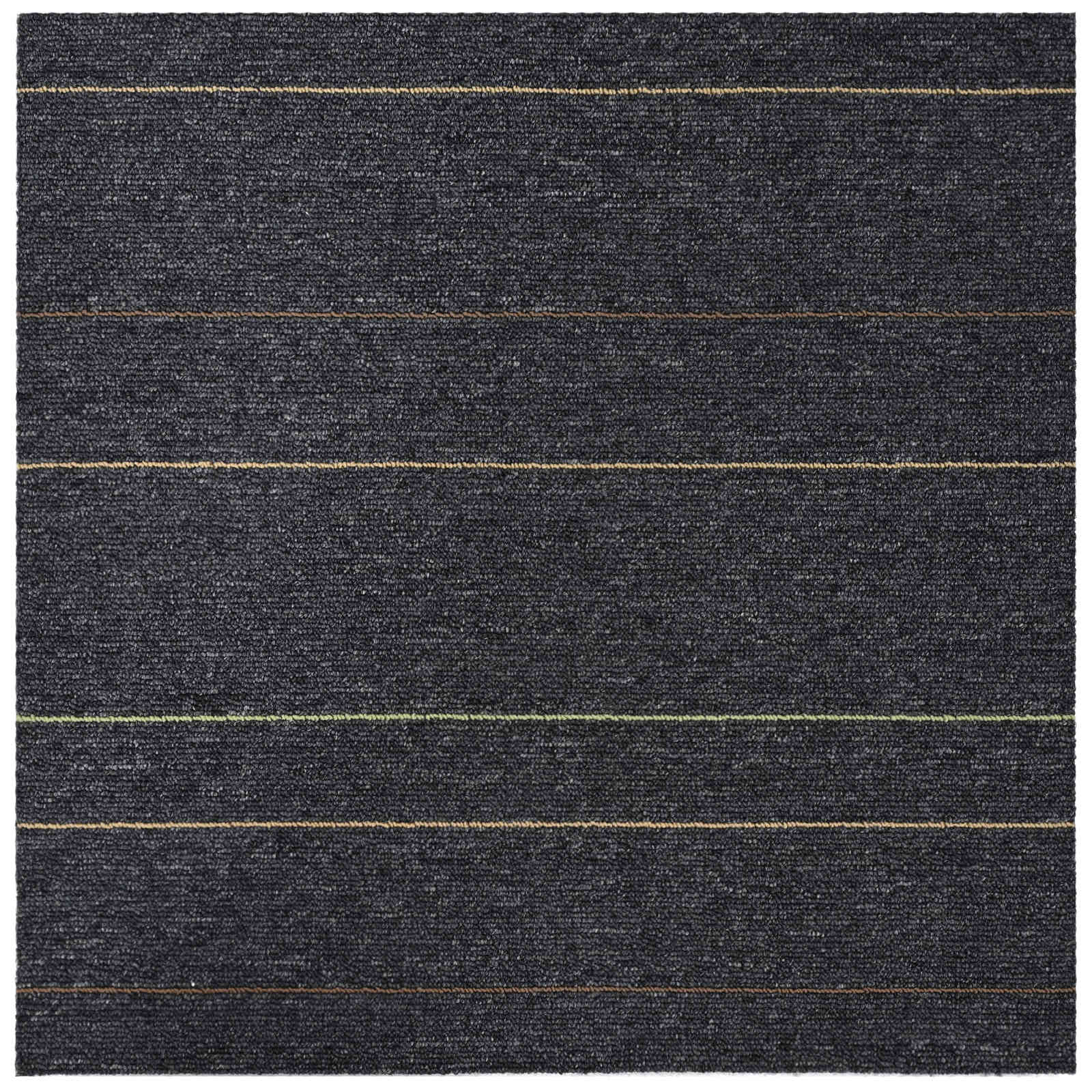 Teppichfliese Dunkelgrau mit Streifen 50 x 50 cm 20 stk.