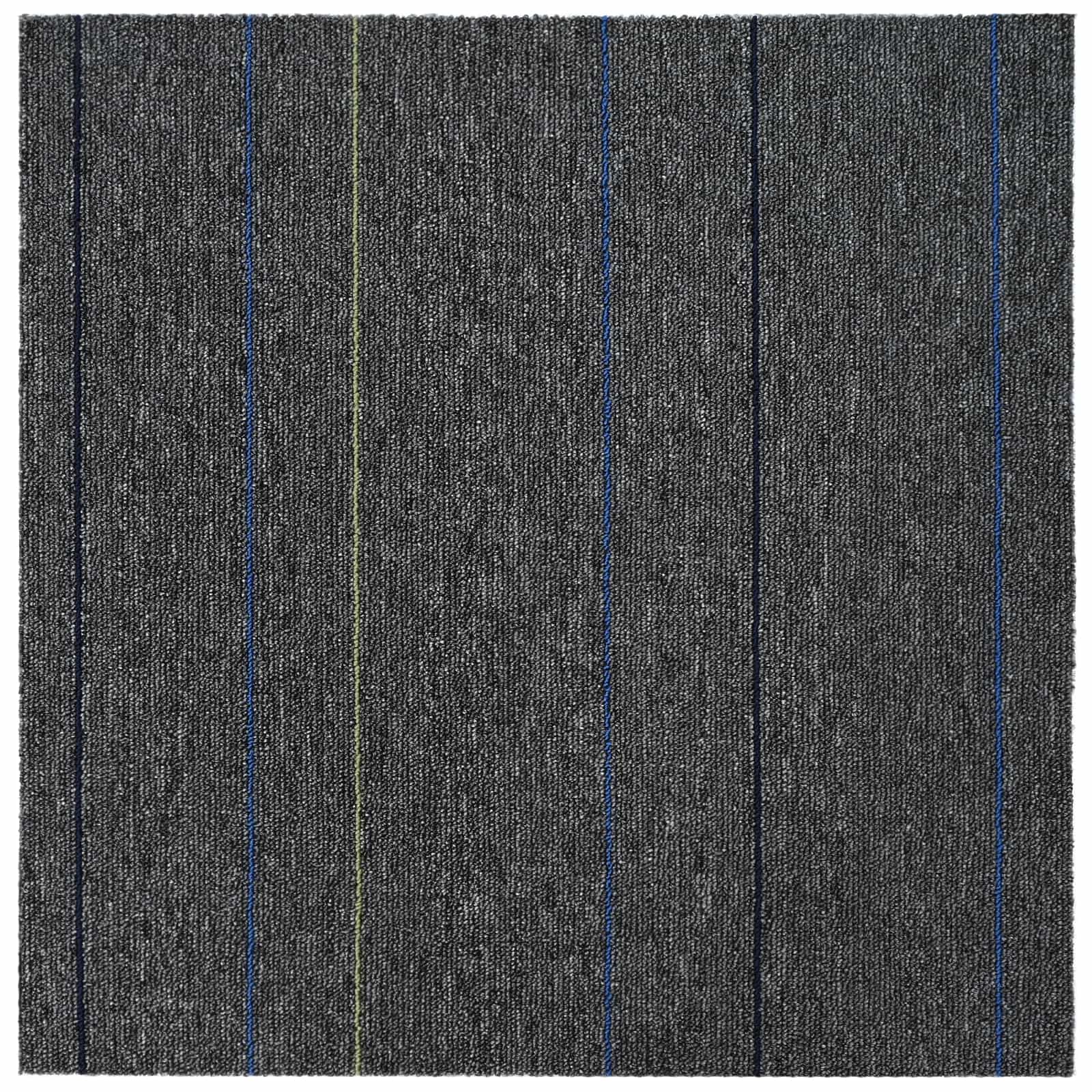 Teppichfliese Mittelgrau mit Streifen 50 x 50 cm 20 stk.