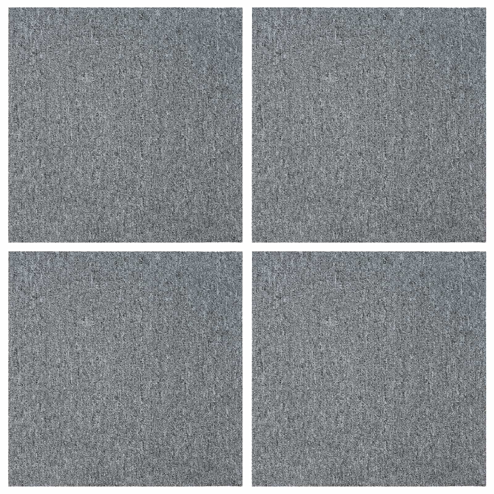 Teppichfliese Hellgrau 50 x 50 cm 4 stk. PP und Bitumen