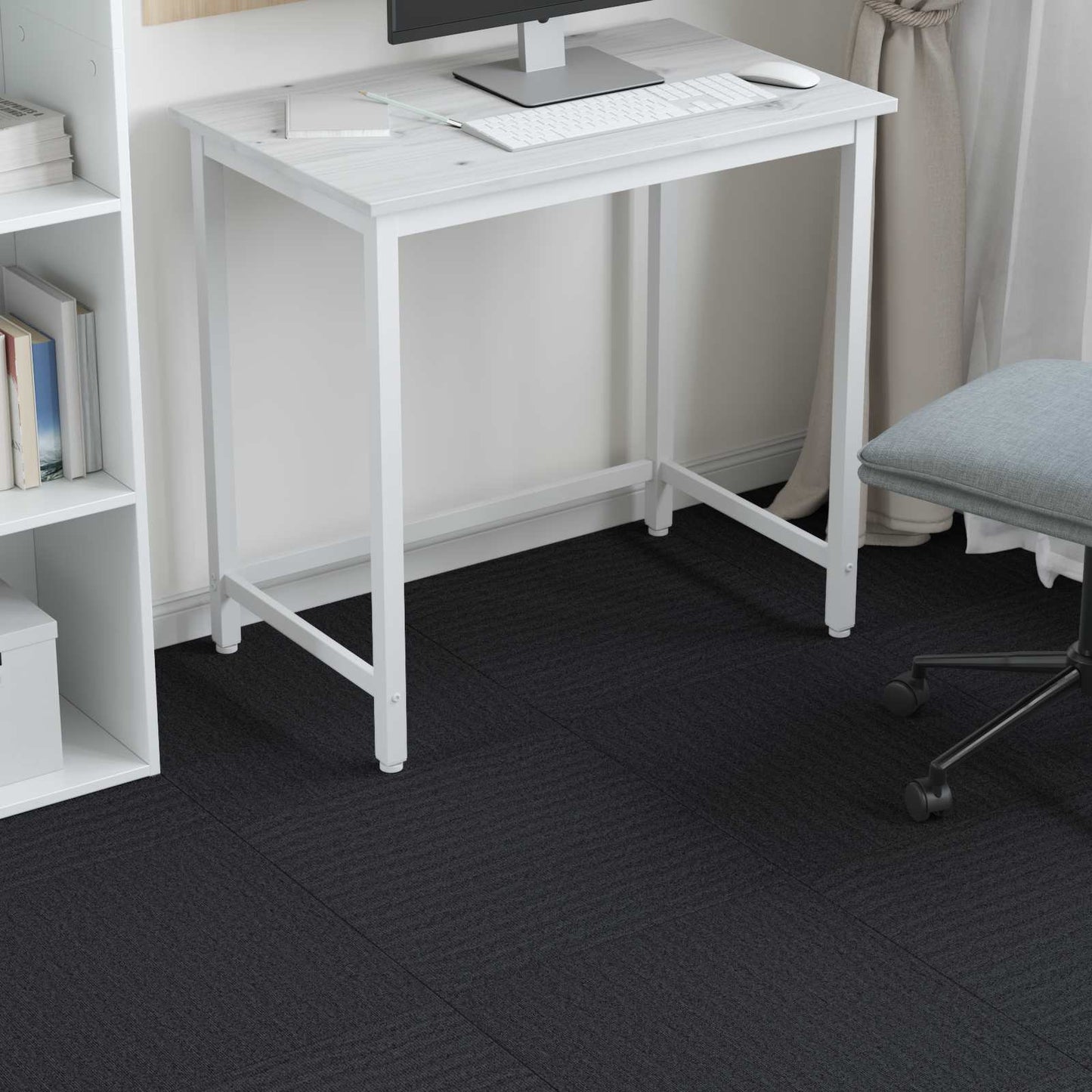 Teppichfliese Dunkelgrau 50 x 50 cm 4 stk. PP und Bitumen