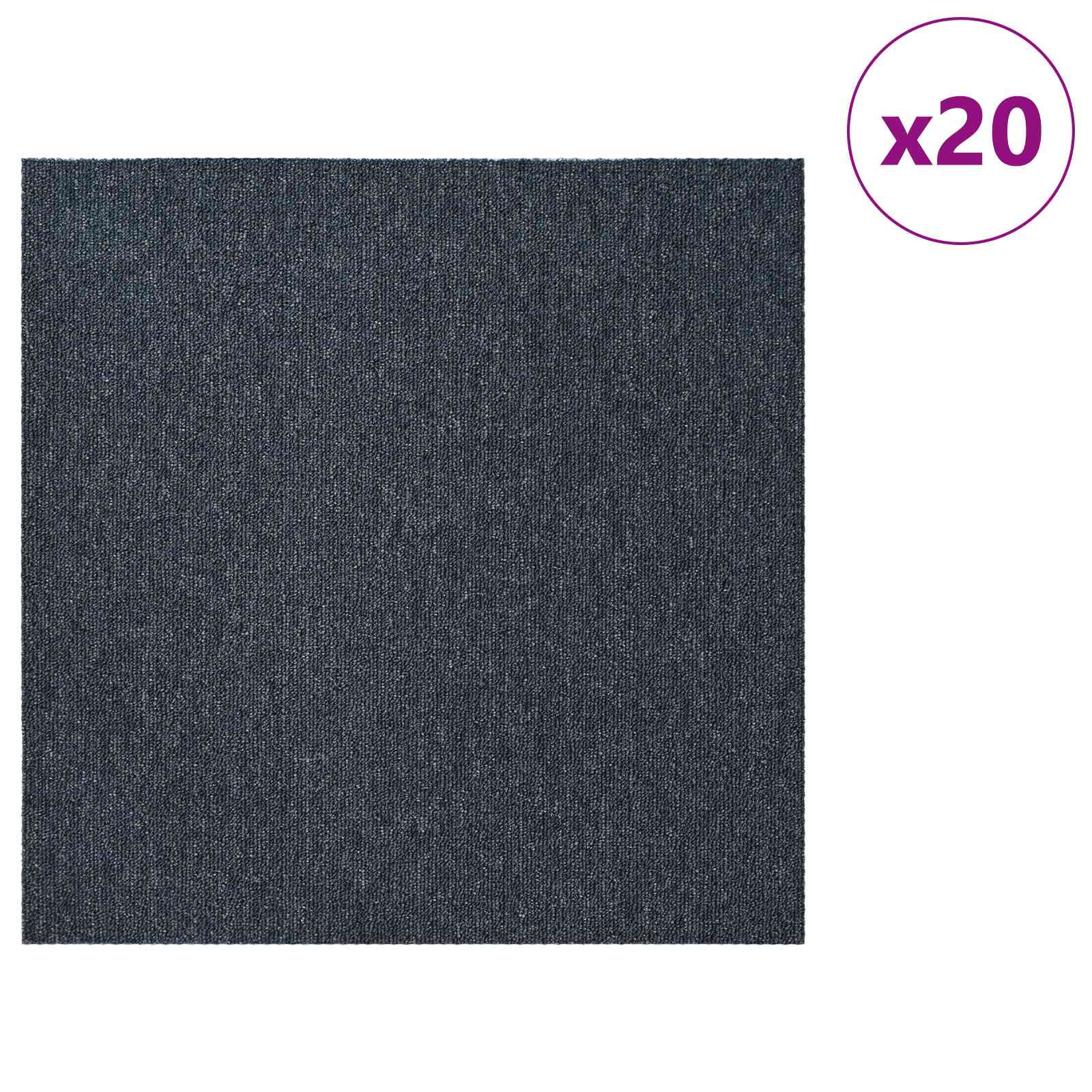Teppichfliese Blaugrau 50 x 50 cm 20 stk. PP und Bitumen