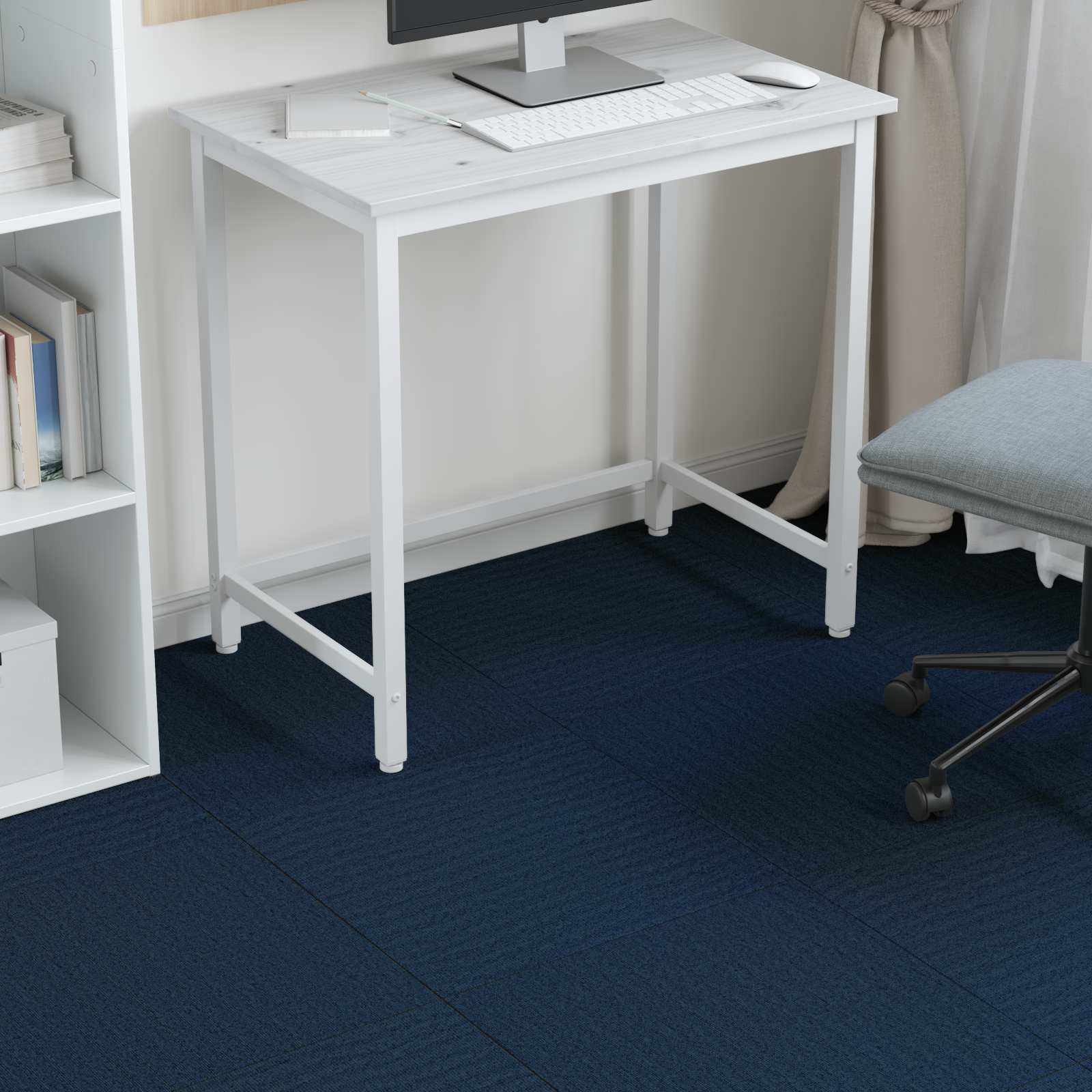 Teppichfliese Blau 50 x 50 cm 20 stk. PP und Bitumen