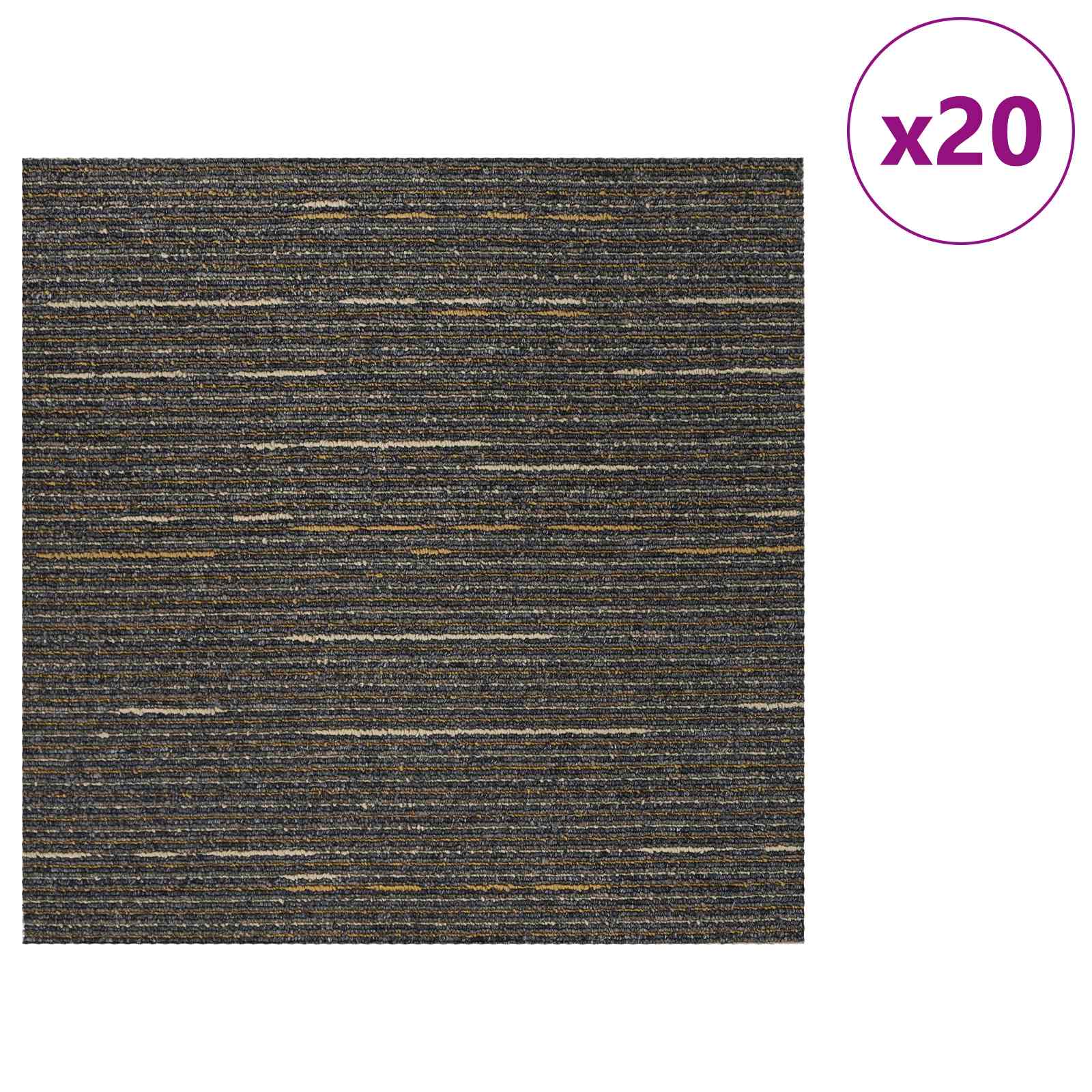 Teppichfliese Gestreift Hellbraun 50 x 50 cm 20 stk.