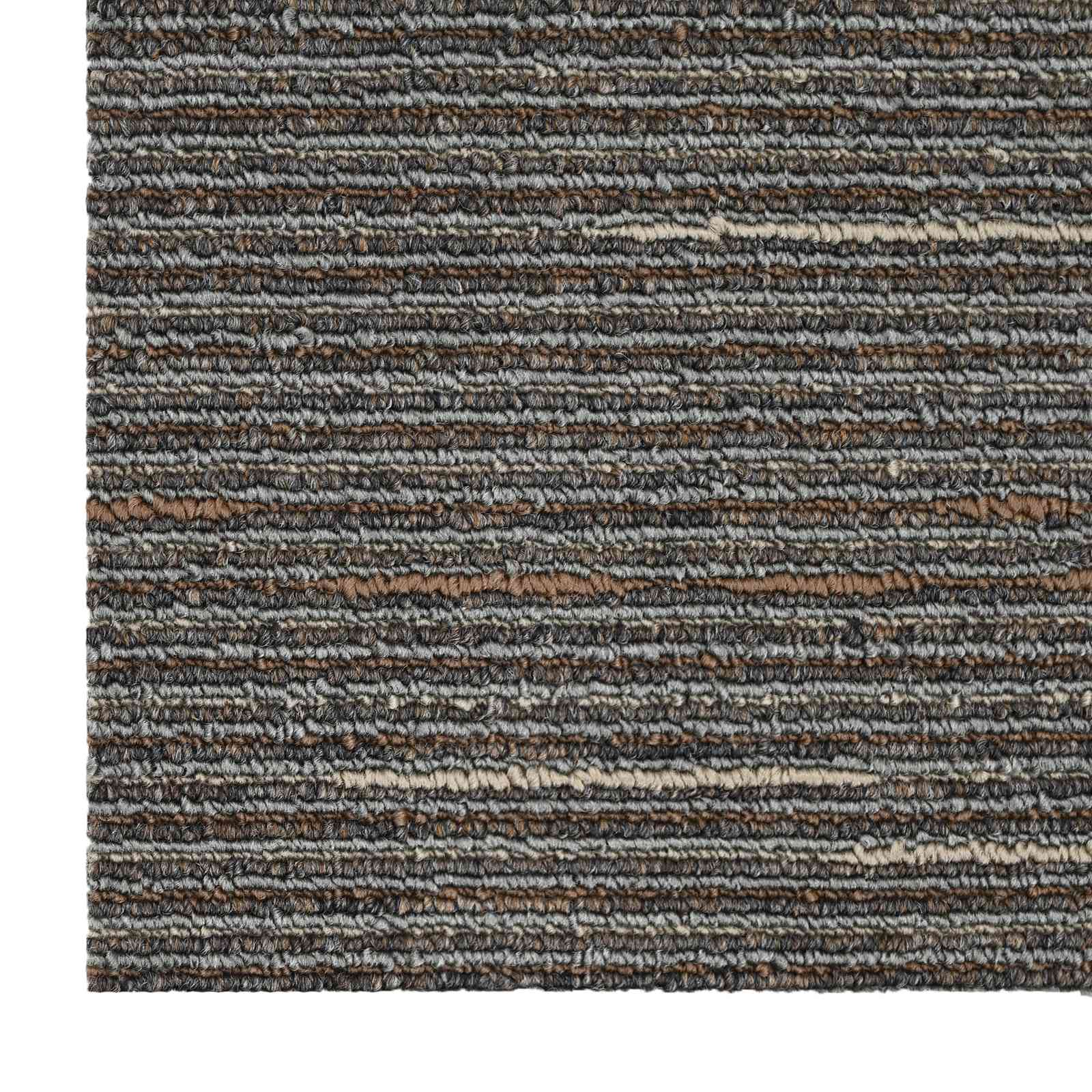 Teppichfliese Gestreift Dunkelbraun 50 x 50 cm 4 stk.