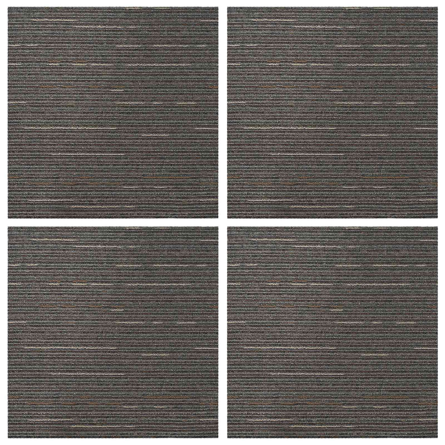 Teppichfliese Gestreift Dunkelbraun 50 x 50 cm 4 stk.