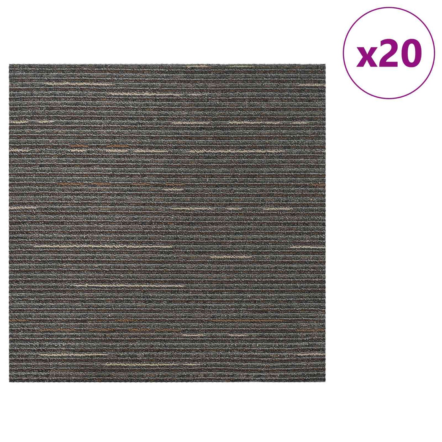 Teppichfliese Gestreift Dunkelbraun 50 x 50 cm 20 Stk.