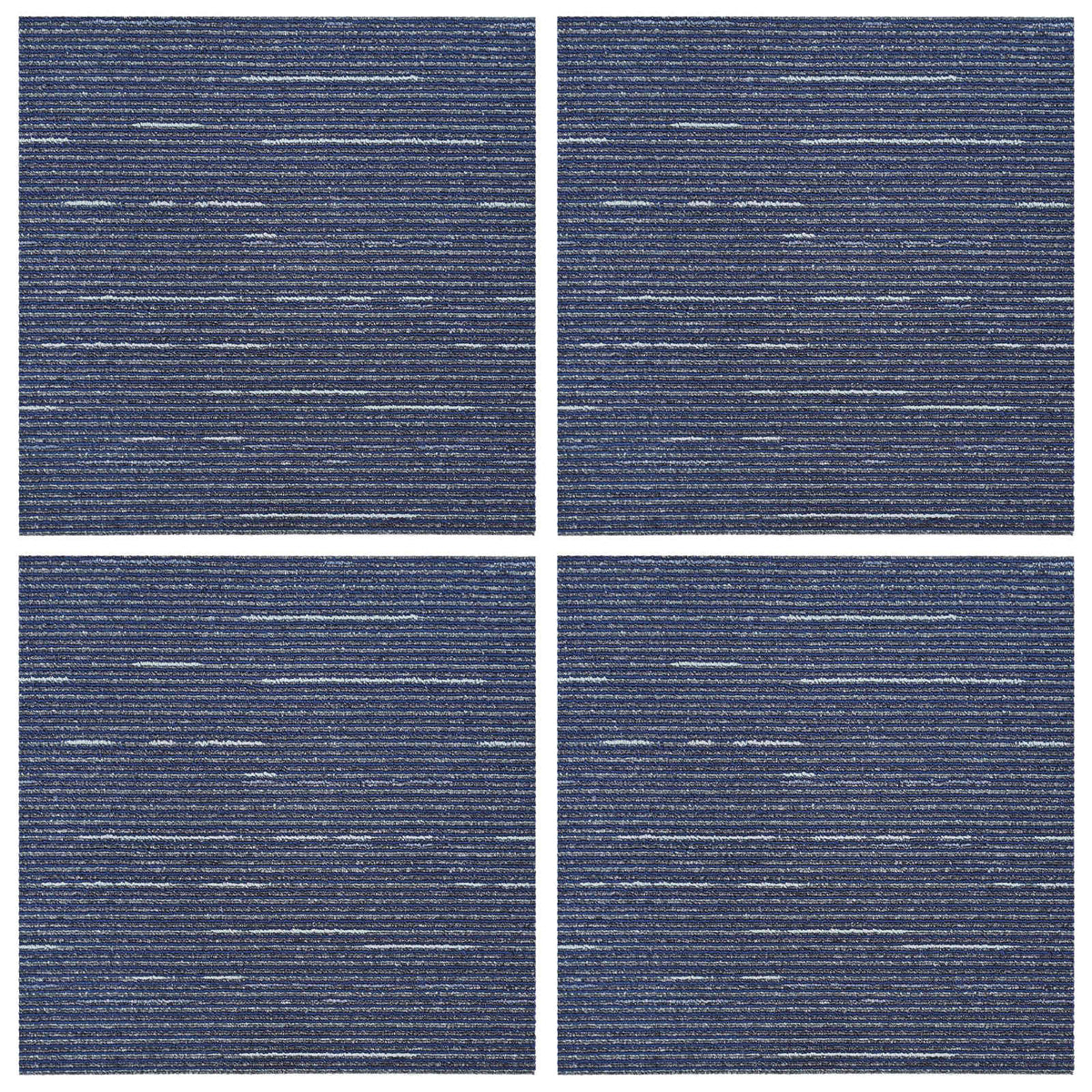 Teppichfliese Gestreift Blau 50 x 50 cm 4 stk.