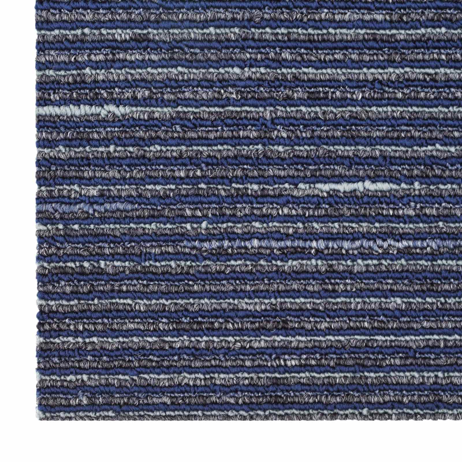 Teppichfliese Gestreift Blau 50 x 50 cm 20 stk. PP und Bitumen