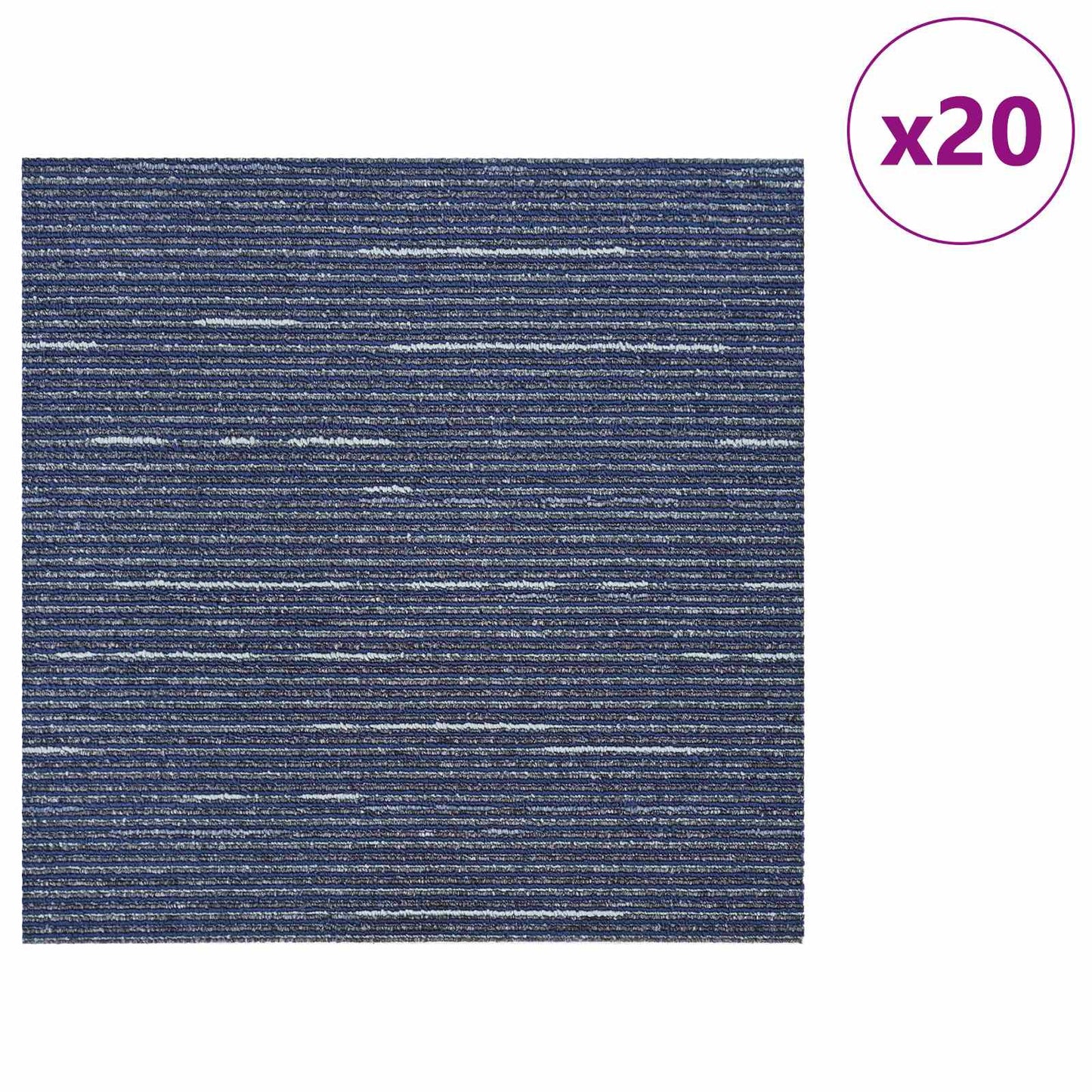 Teppichfliese Gestreift Blau 50 x 50 cm 20 stk. PP und Bitumen