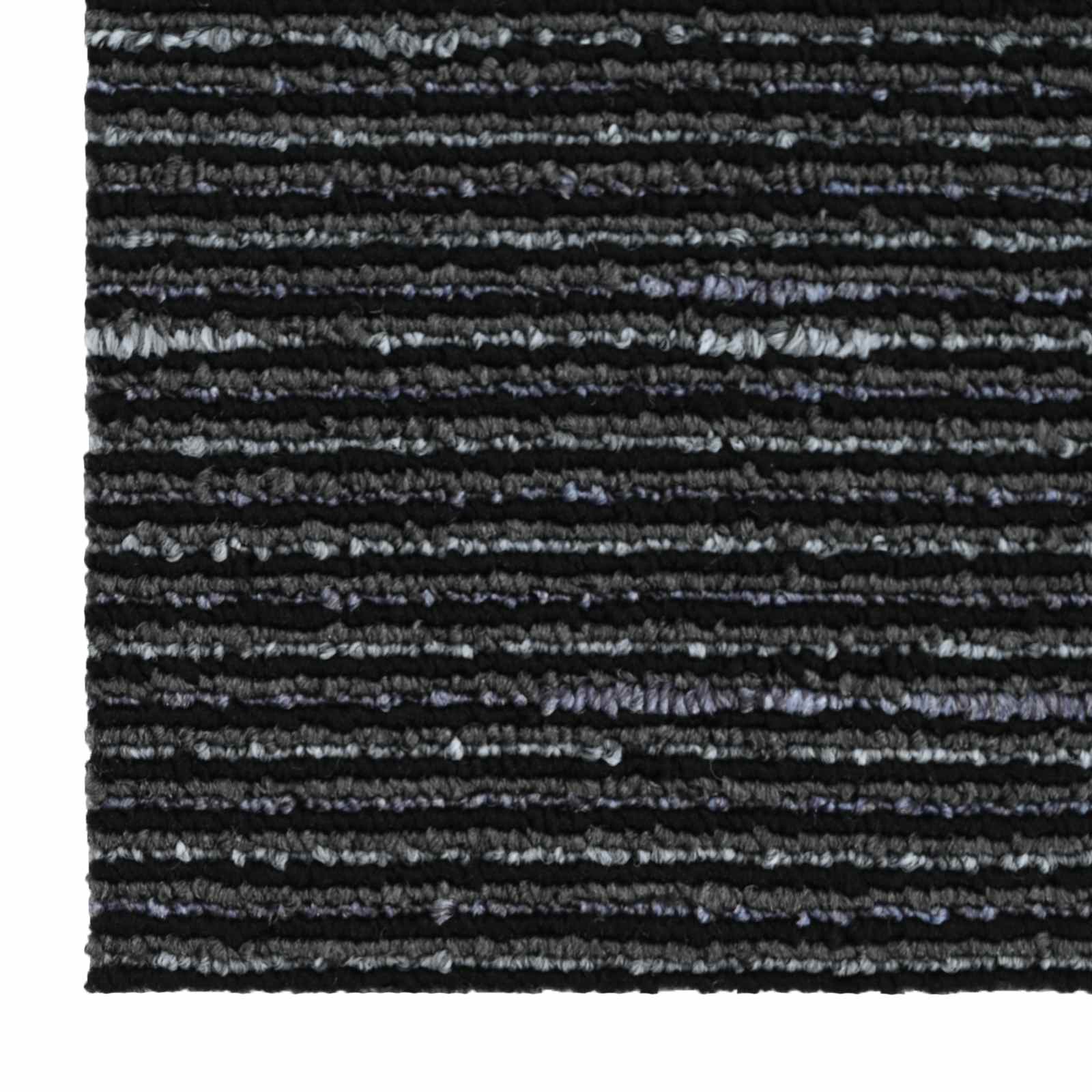 Teppichfliese Gestreift Schwarz 50 x 50 cm 4 stk.