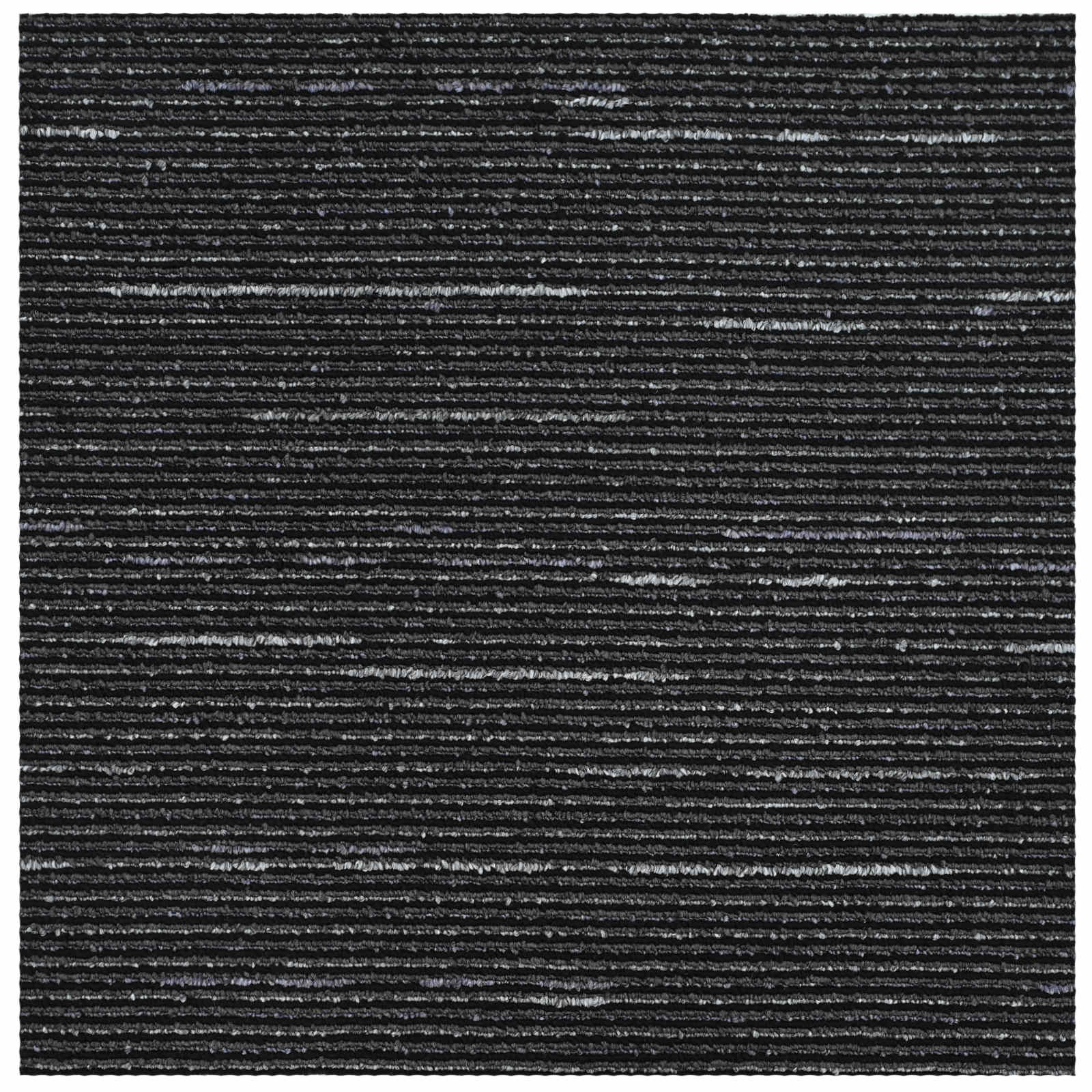 Teppichfliese Gestreift Schwarz 50 x 50 cm 4 stk.