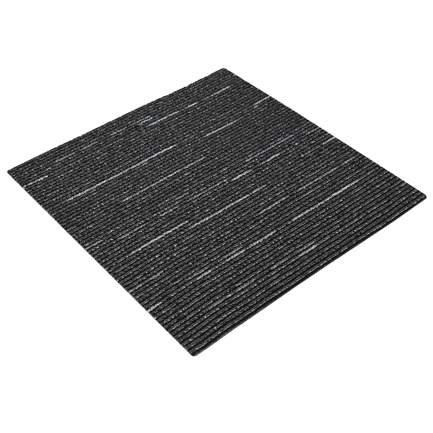 Teppichfliese Gestreift Schwarz 50 x 50 cm 20 stk.