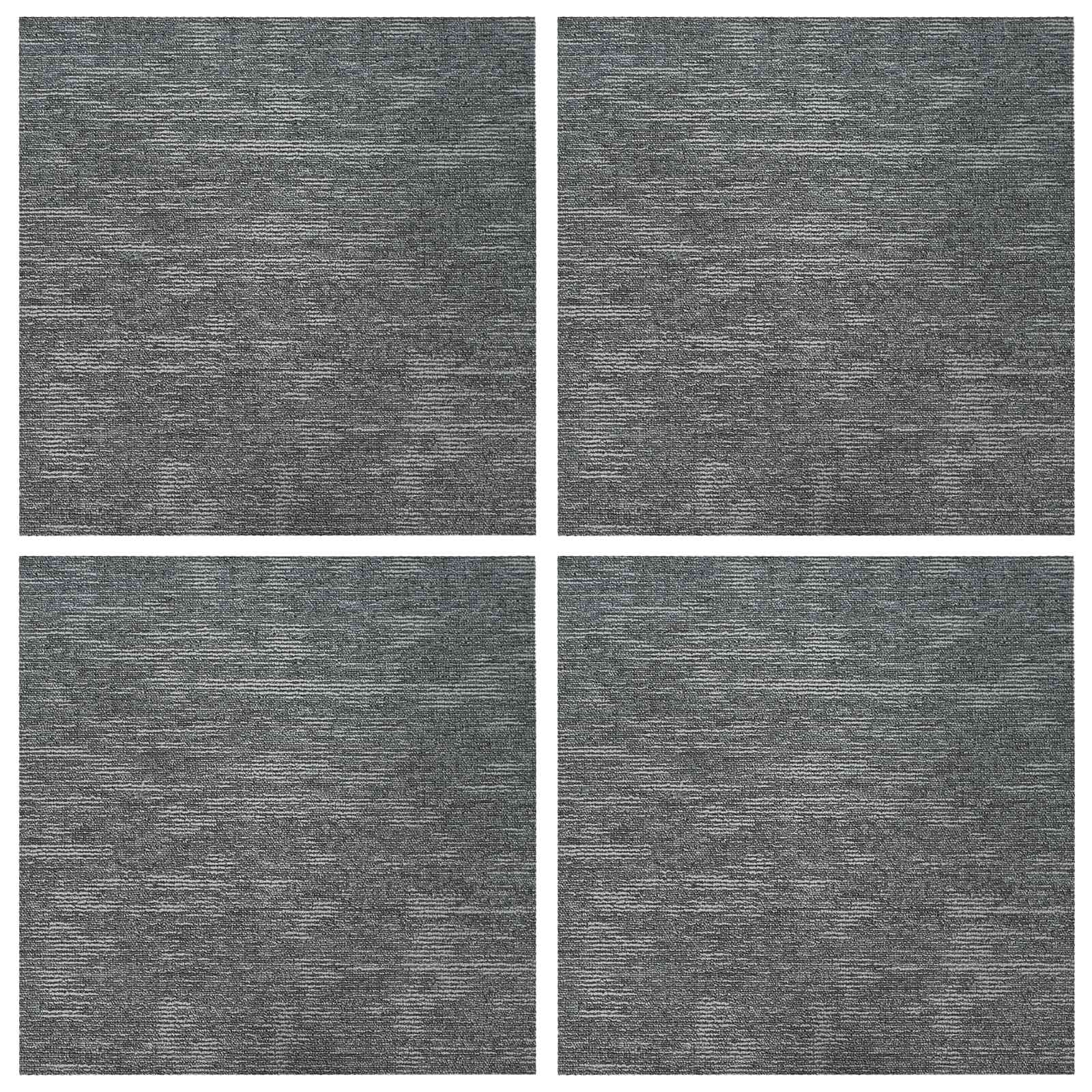 Teppichfliese Rockgrau 50 x 50 cm 4 stk. PP und Bitumen