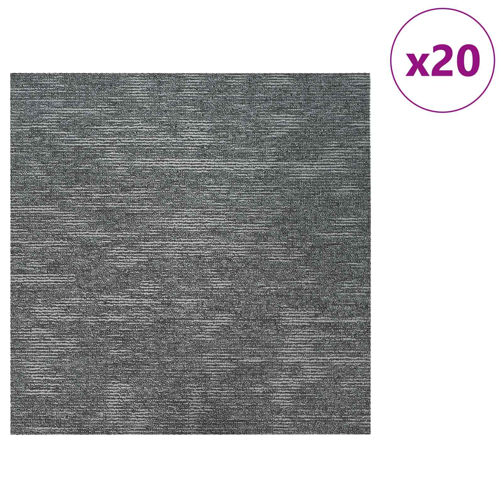 Teppichfliese Rockgrau 50 x 50 cm 20 Stk. PP und Bitumen
