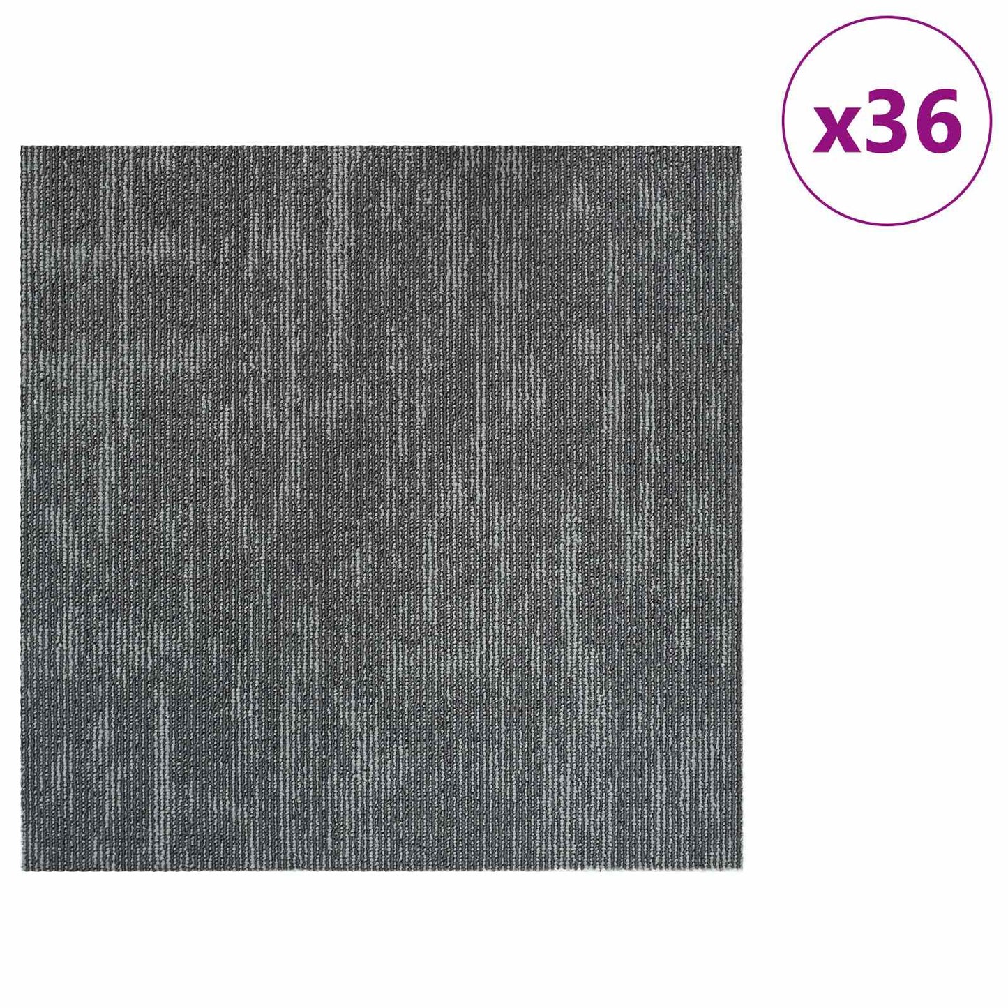 Teppichfliese Betongrau 50 x 50 cm 36 stk. PP und Bitumen