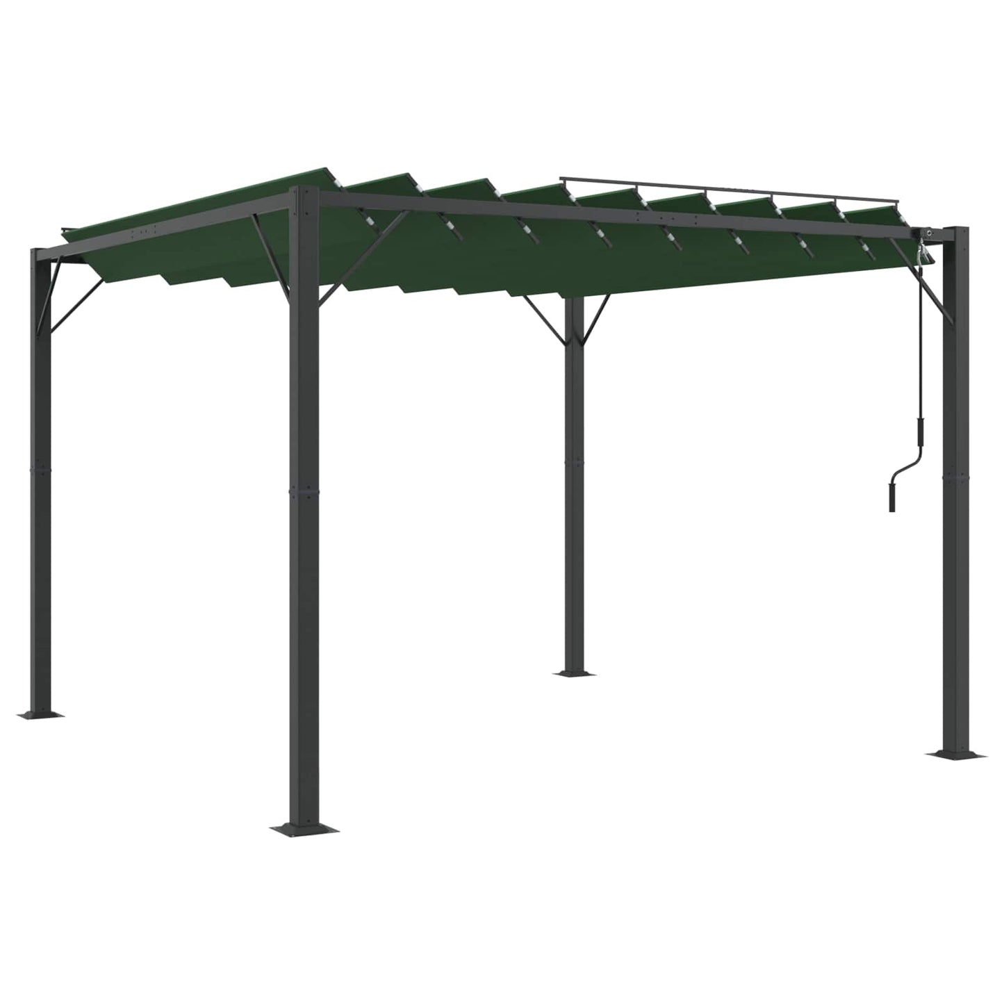 Gazebo mit Lamellen-Dach 3 x 3 x 2,14 m Grün