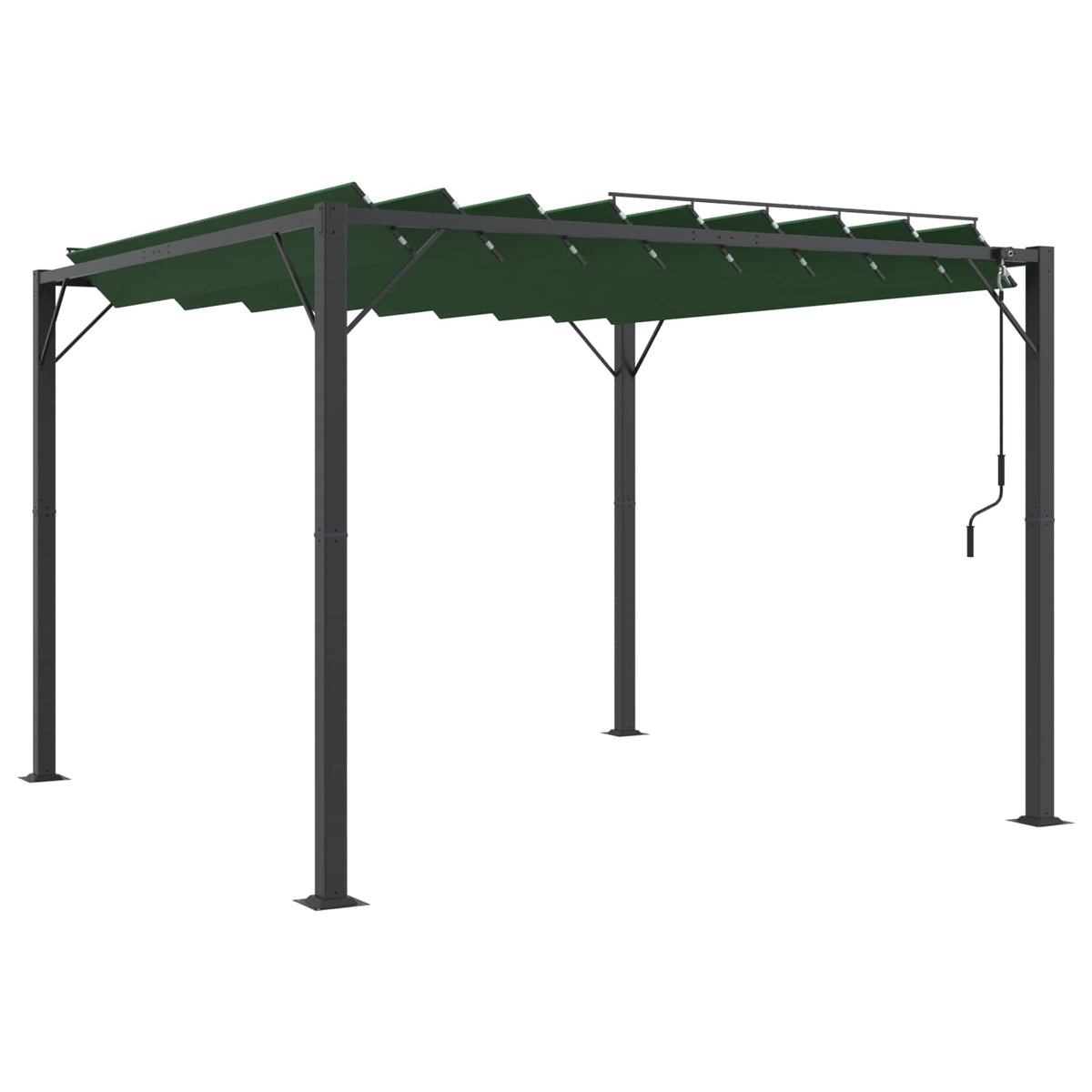 Gazebo mit Lamellen-Dach 3,05 x 3,07 x 2,14 m Grün