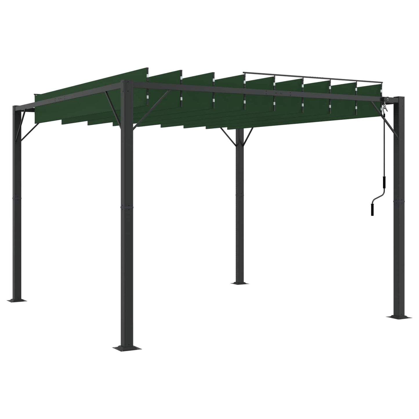 Gazebo mit Lamellen-Dach 3 x 3 x 2,14 m Grün