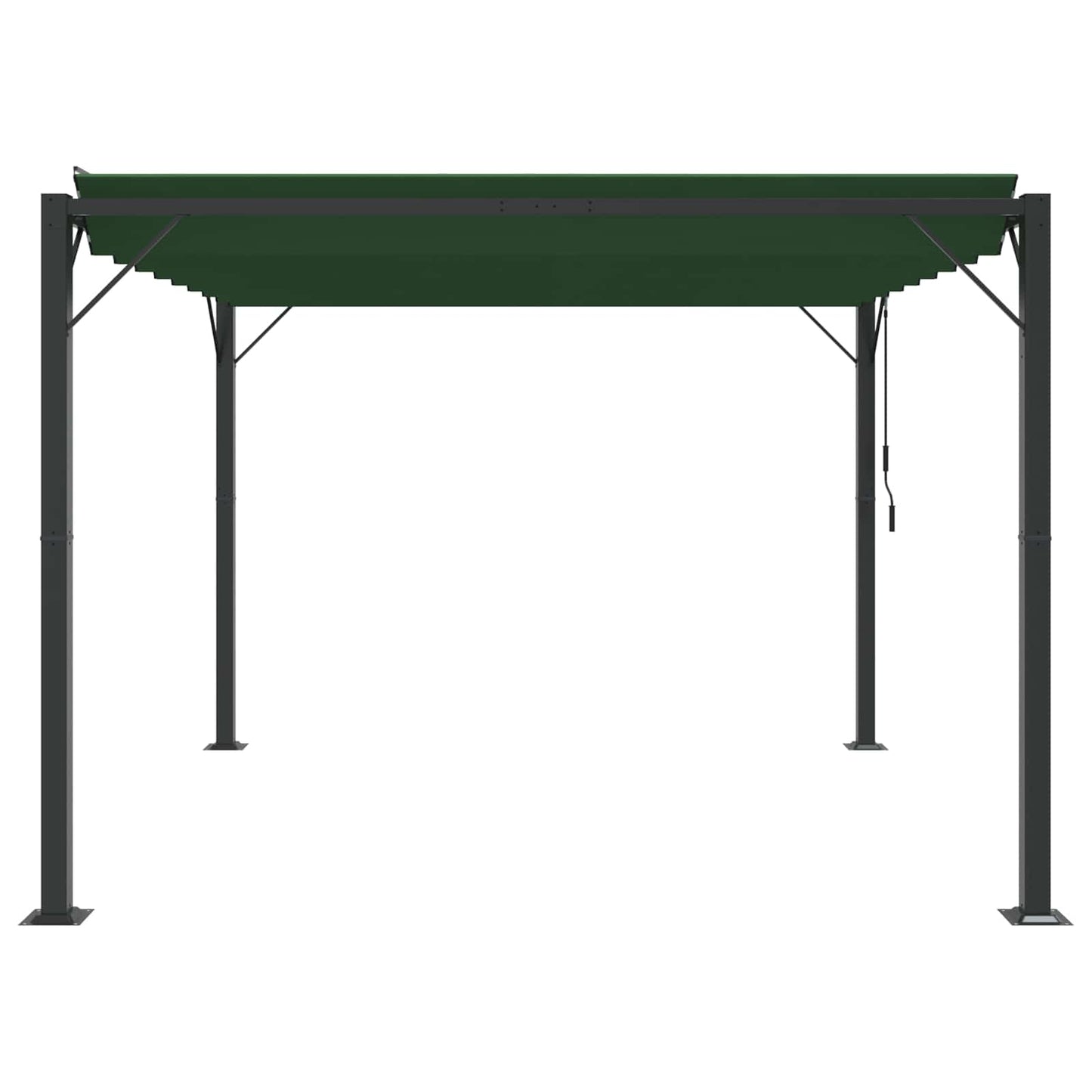 Gazebo mit Lamellen-Dach 3 x 3 x 2,14 m Grün