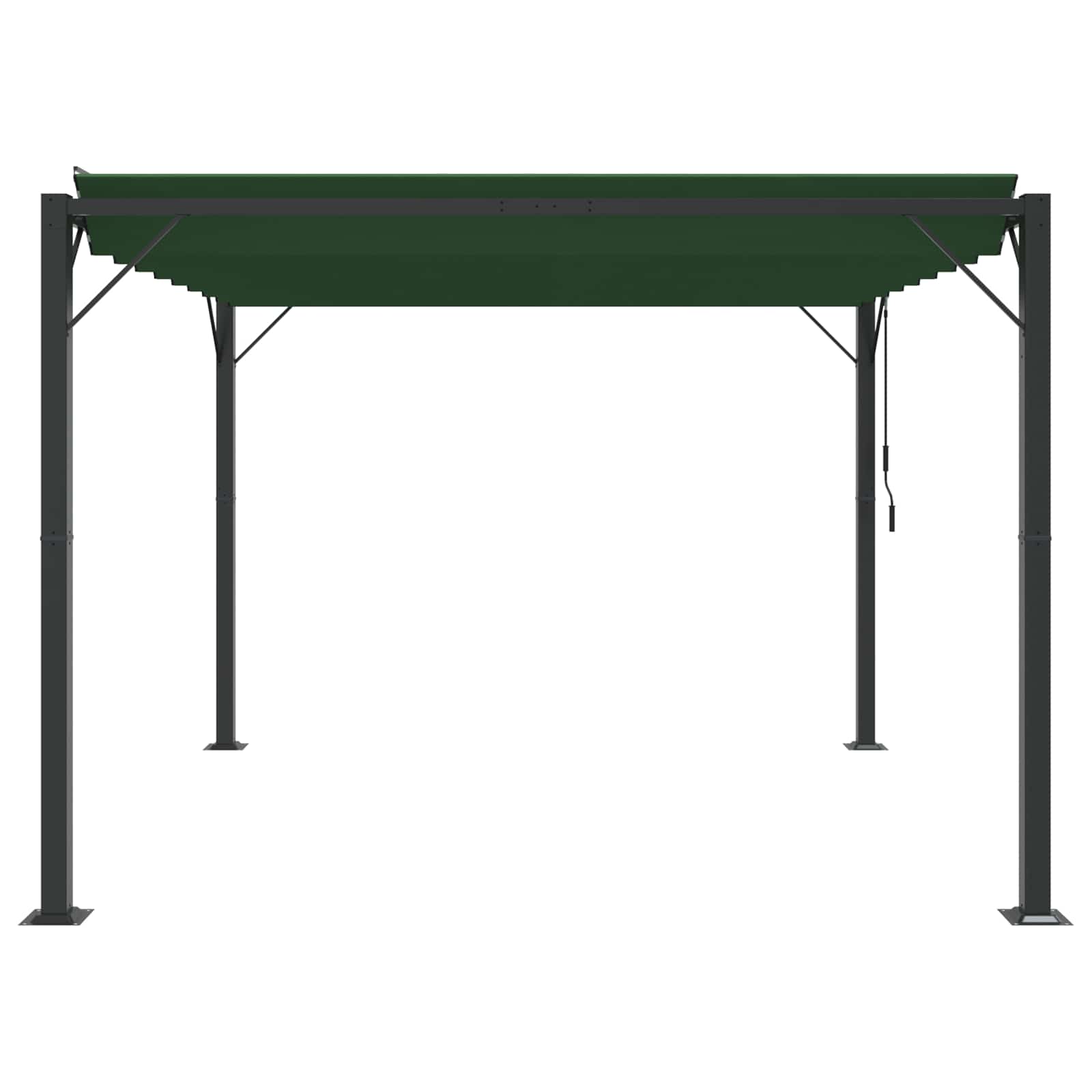 Gazebo mit Lamellen-Dach 3 x 3 x 2,14 m Grün