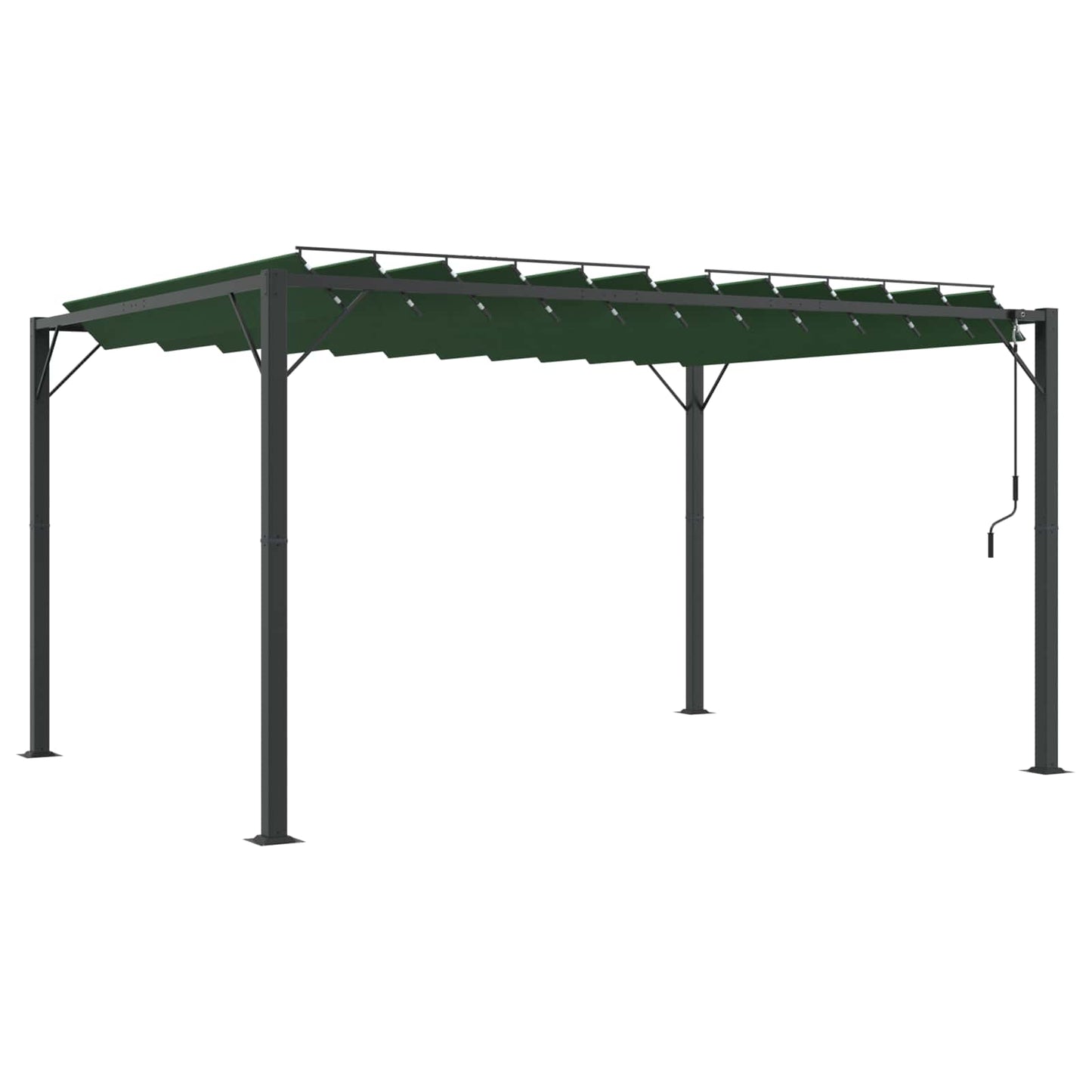Gazebo mit Lamellen-Dach 3 x 4 x 2,14 m Grün