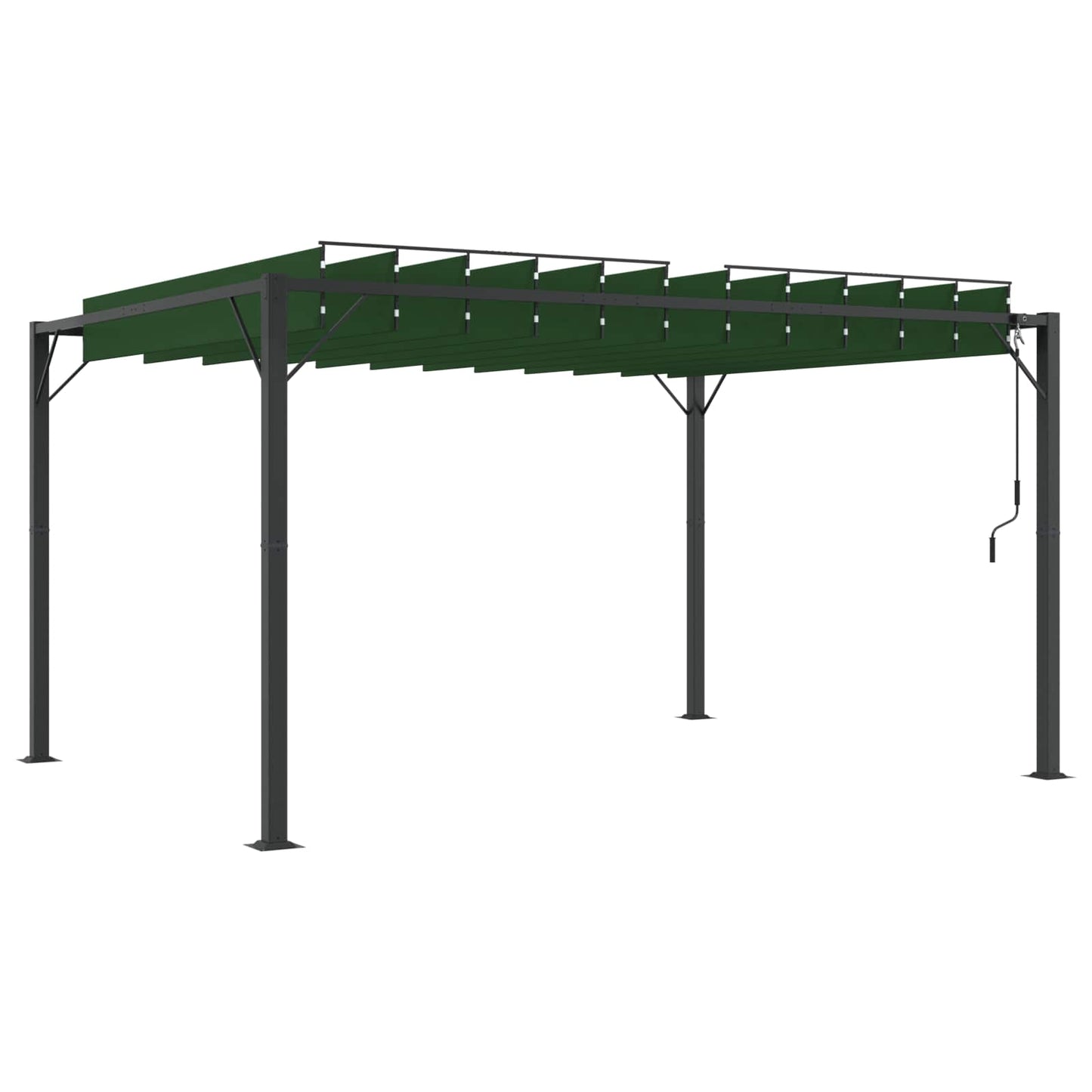 Gazebo mit Lamellen-Dach 3 x 4 x 2,14 m Grün