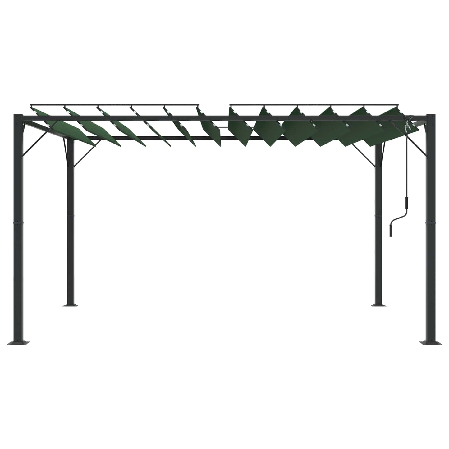 Gazebo mit Lamellen-Dach 3 x 4 x 2,14 m Grün