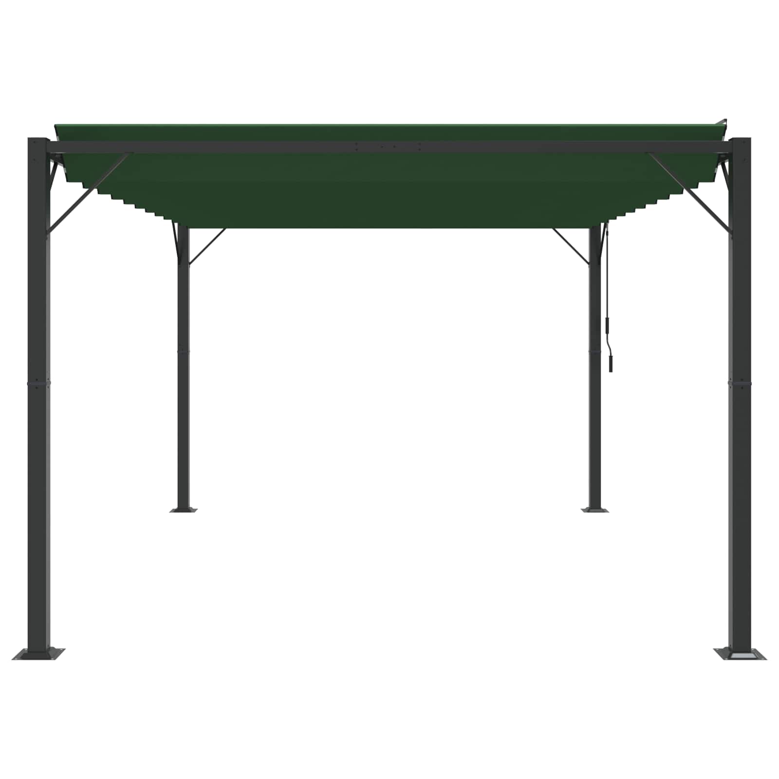 Gazebo mit Lamellen-Dach 3 x 4 x 2,14 m Grün