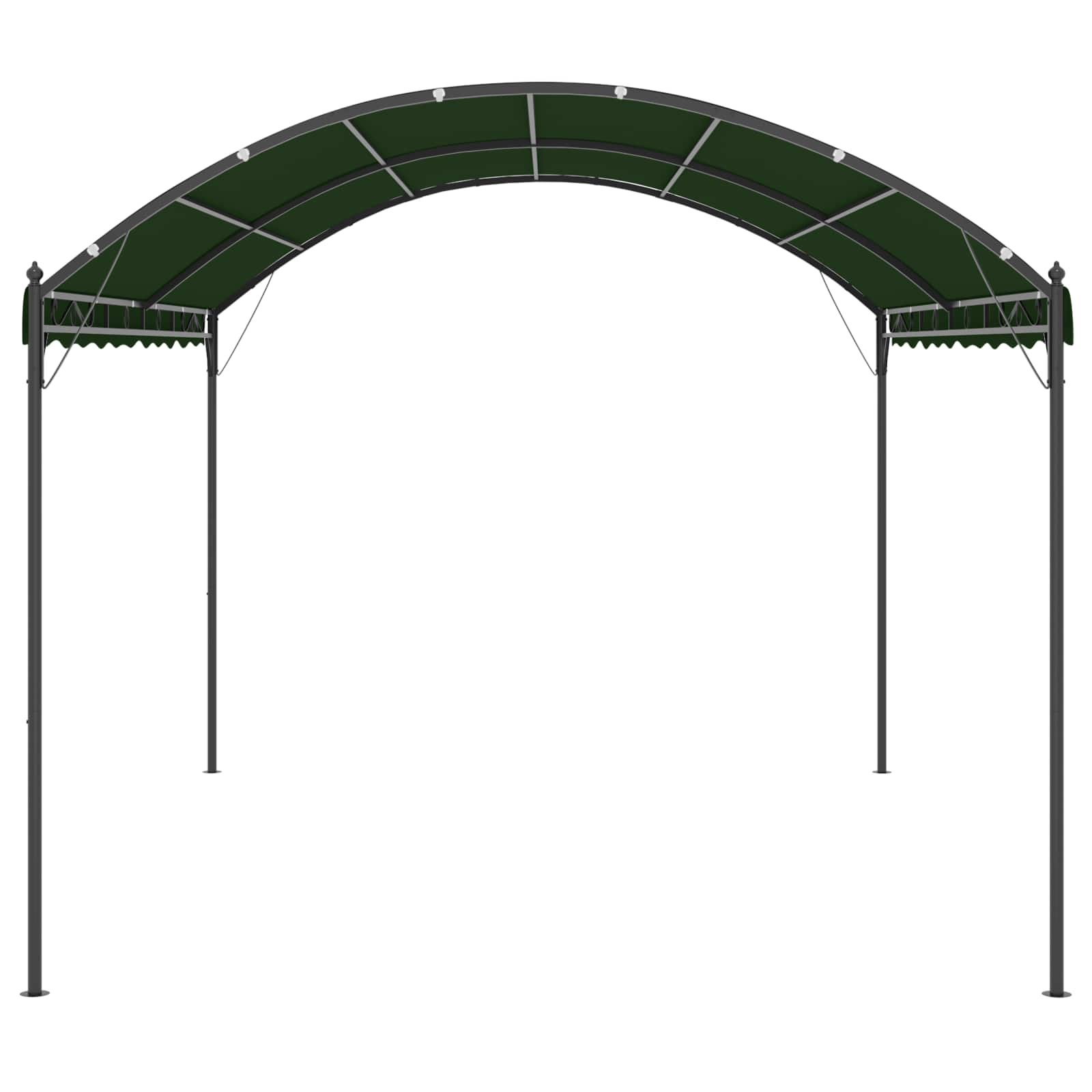 Pavillon 4 x 3 x 2,6 m Grün Polyester und Stahl