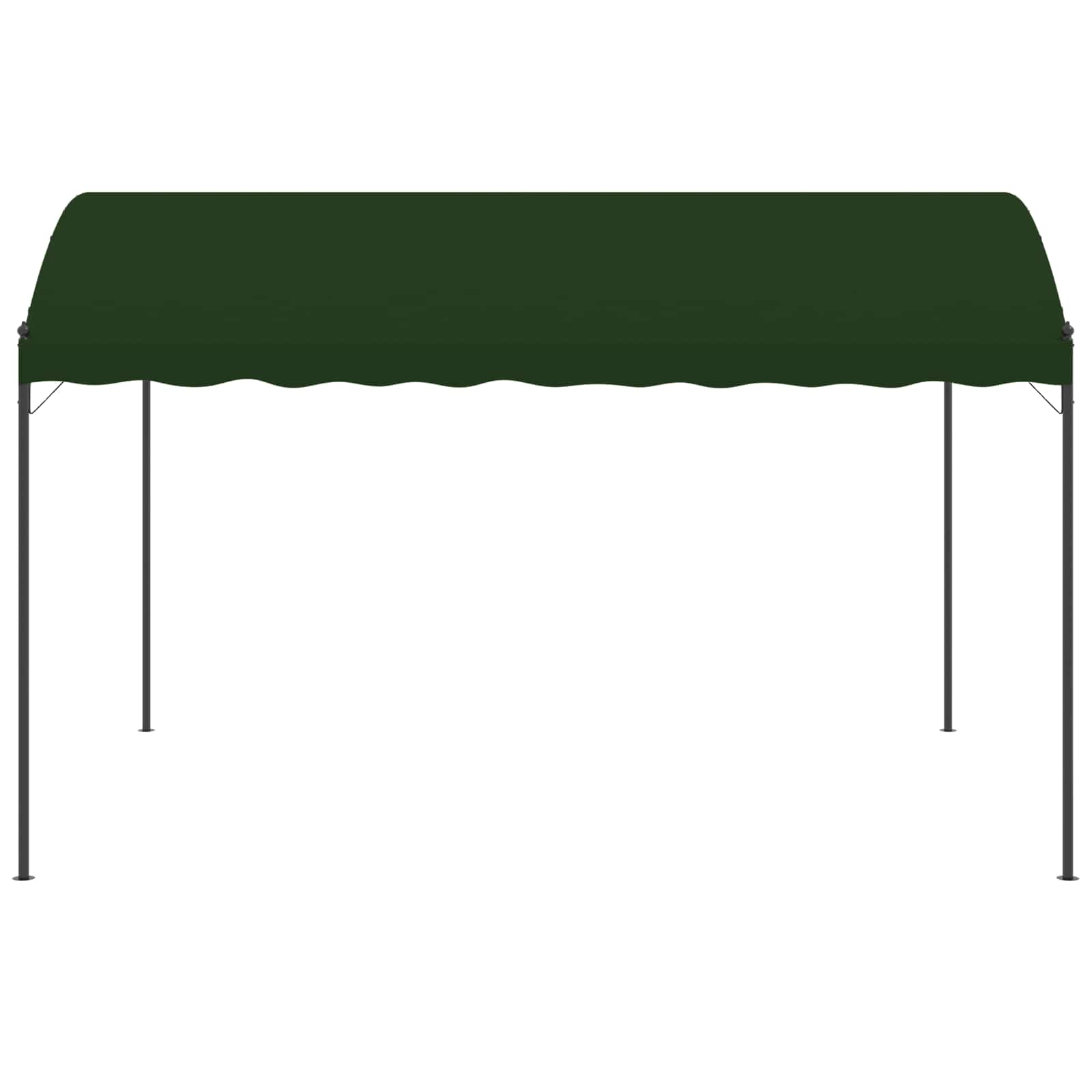 Pavillon 4 x 3 x 2,6 m Grün Polyester und Stahl