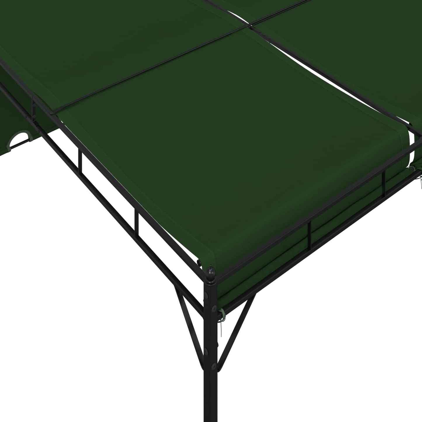 Pavillon 4 x 3 x 2,3 m Grün Polyester und Stahl