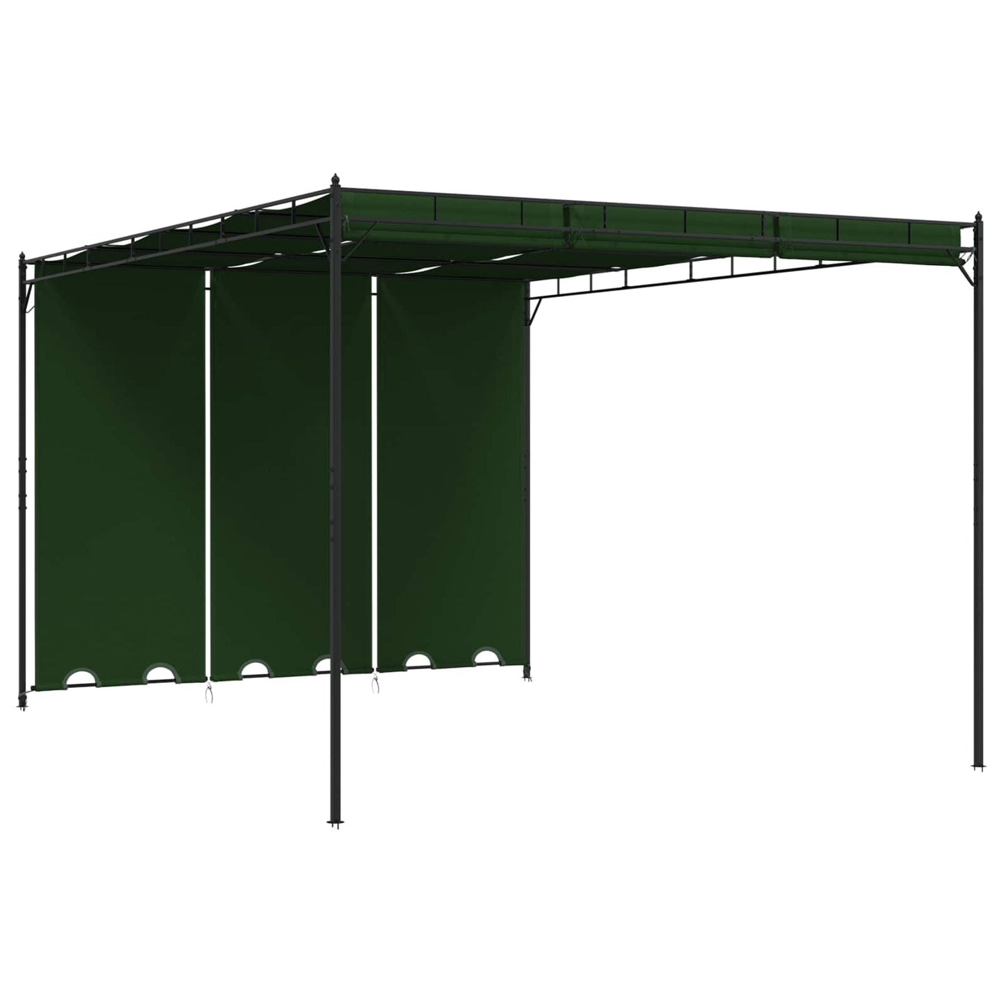 Pavillon 4 x 3 x 2,3 m Grün Polyester und Stahl