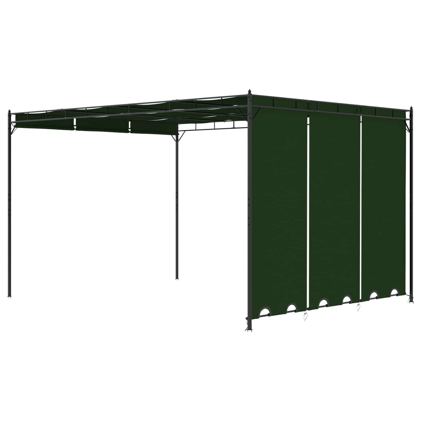 Pavillon 4 x 3 x 2,3 m Grün Polyester und Stahl