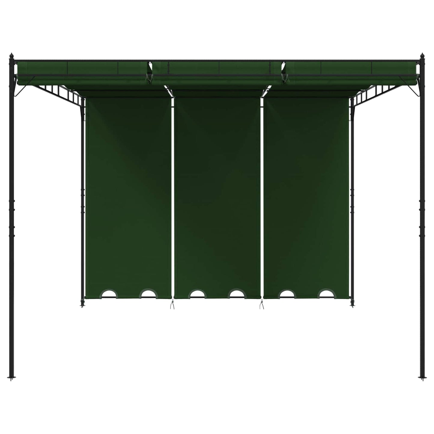 Pavillon 4 x 3 x 2,3 m Grün Polyester und Stahl