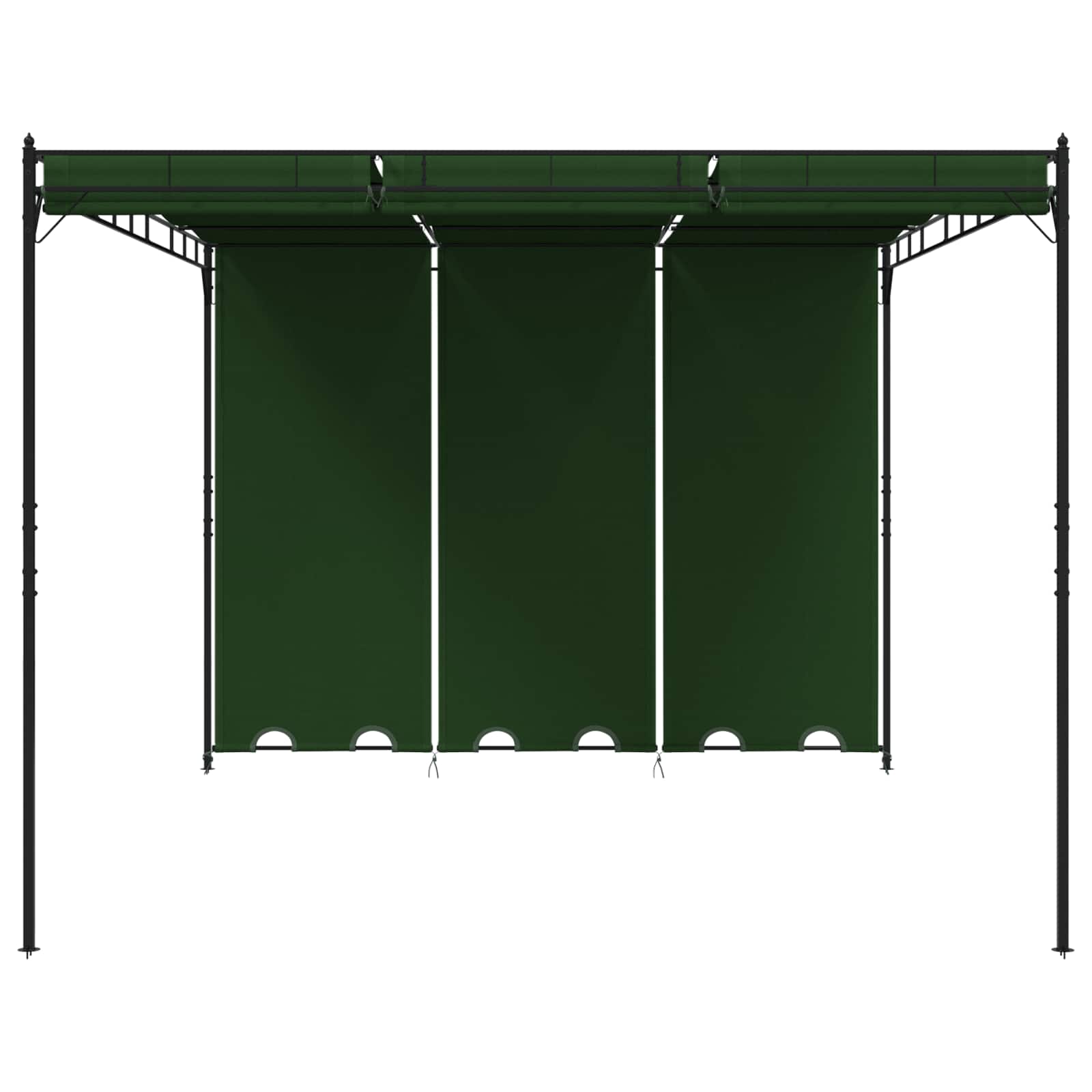 Pavillon 4 x 3 x 2,3 m Grün Polyester und Stahl