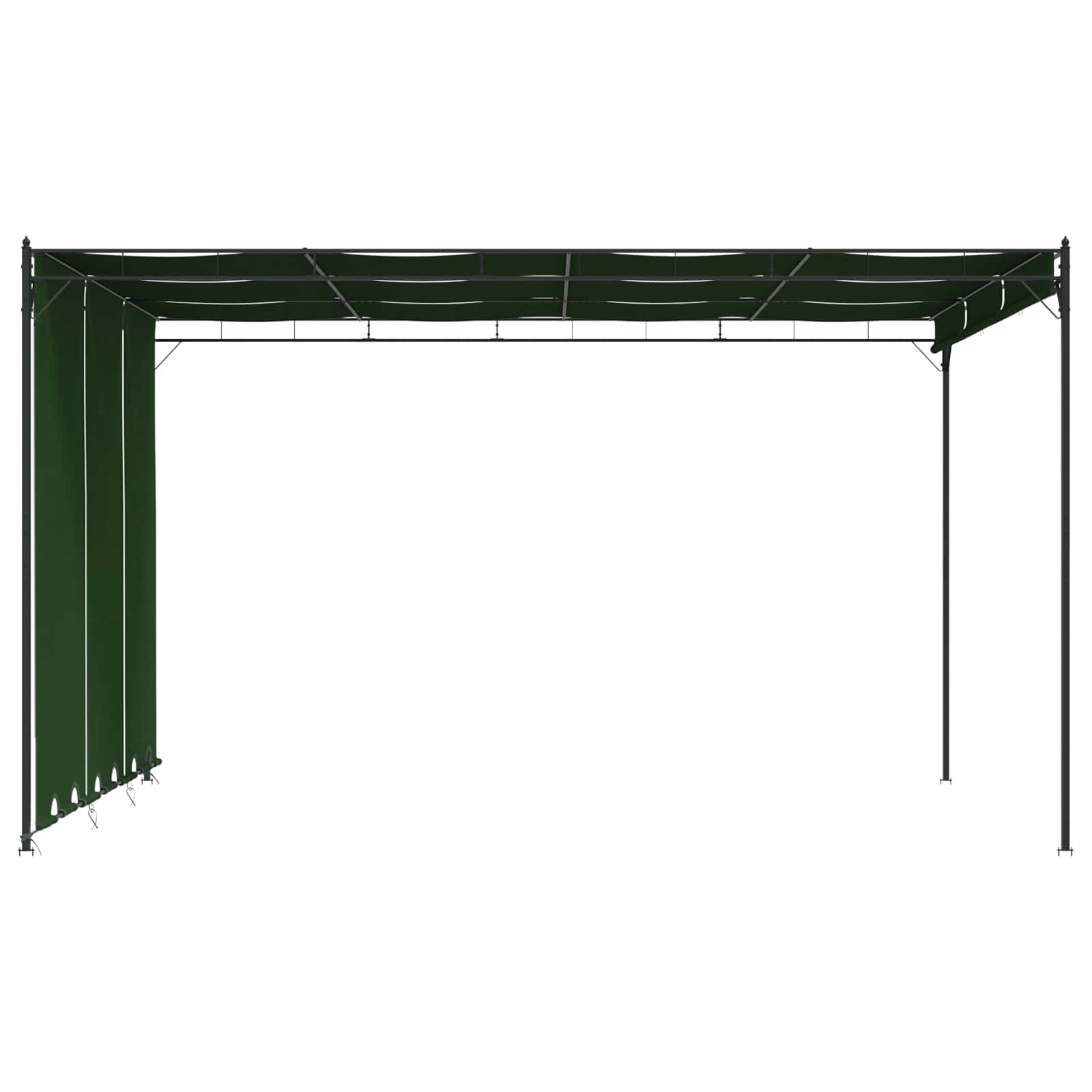 Pavillon 4 x 3 x 2,3 m Grün Polyester und Stahl