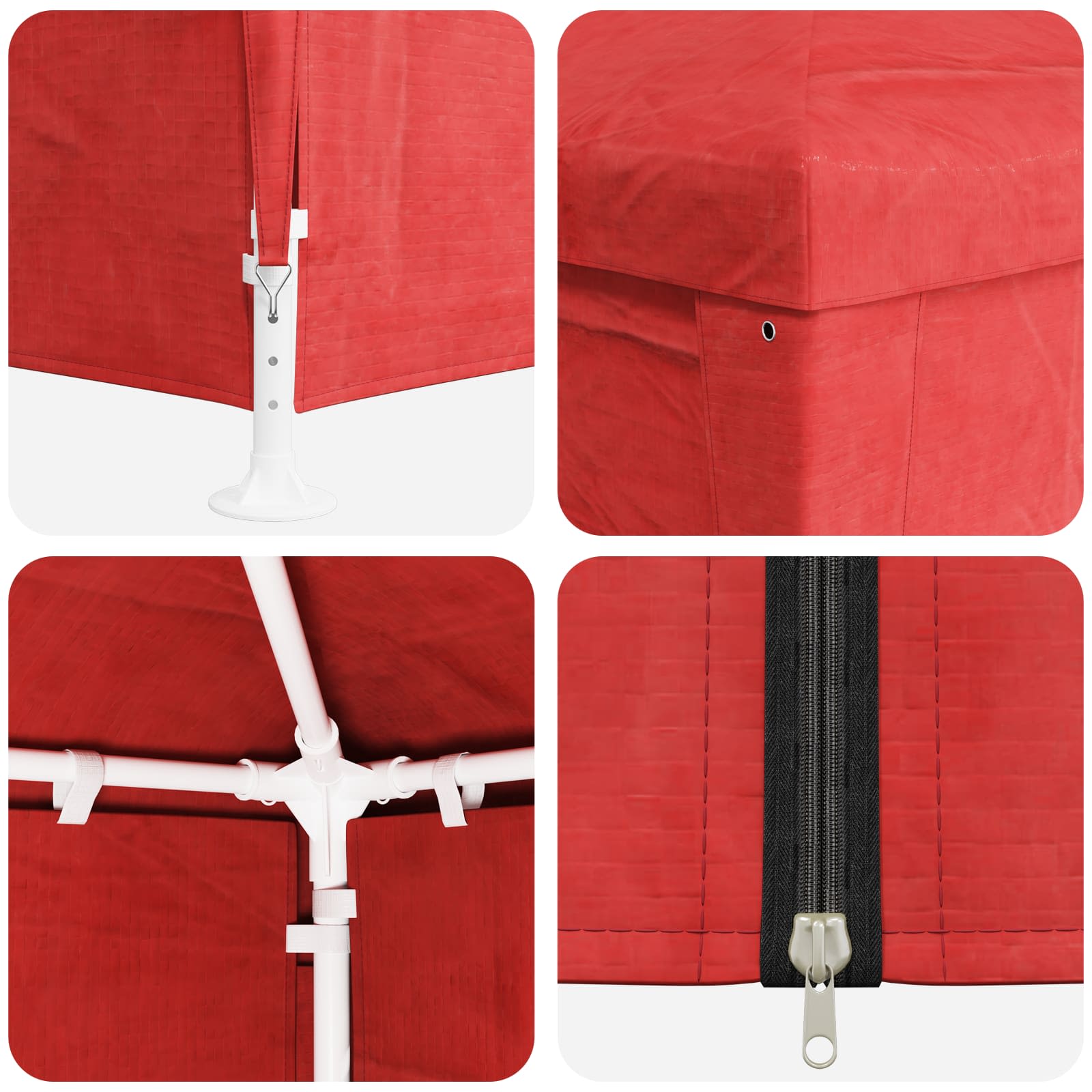 Party-Zelt 400 x 300 x 255 cm Rot PE and Steel