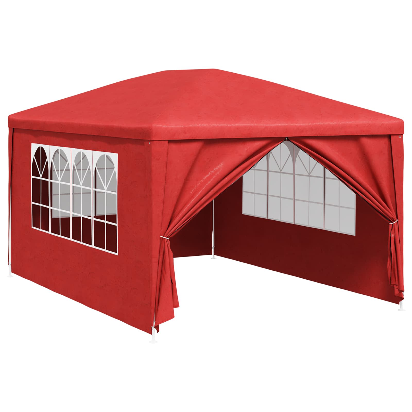 Party-Zelt 400 x 300 x 255 cm Rot PE and Steel