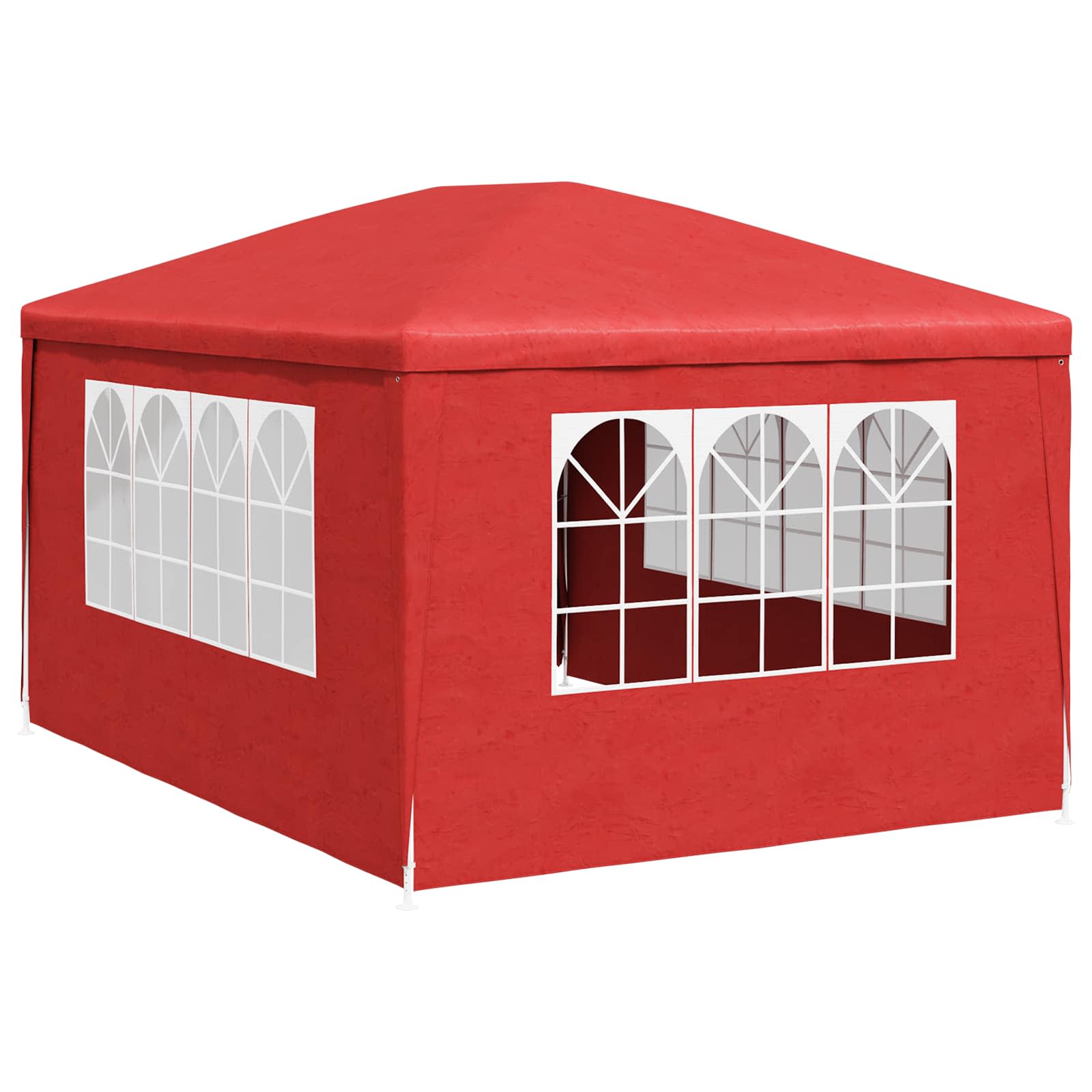 Party-Zelt 400 x 300 x 255 cm Rot PE and Steel