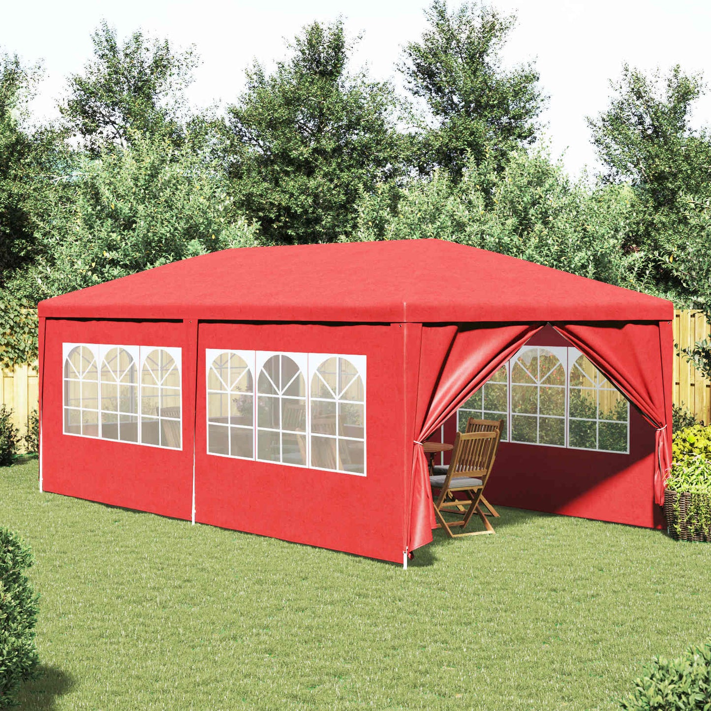 Party-Zelt 600 x 300 x 255 cm Rot PE and Steel