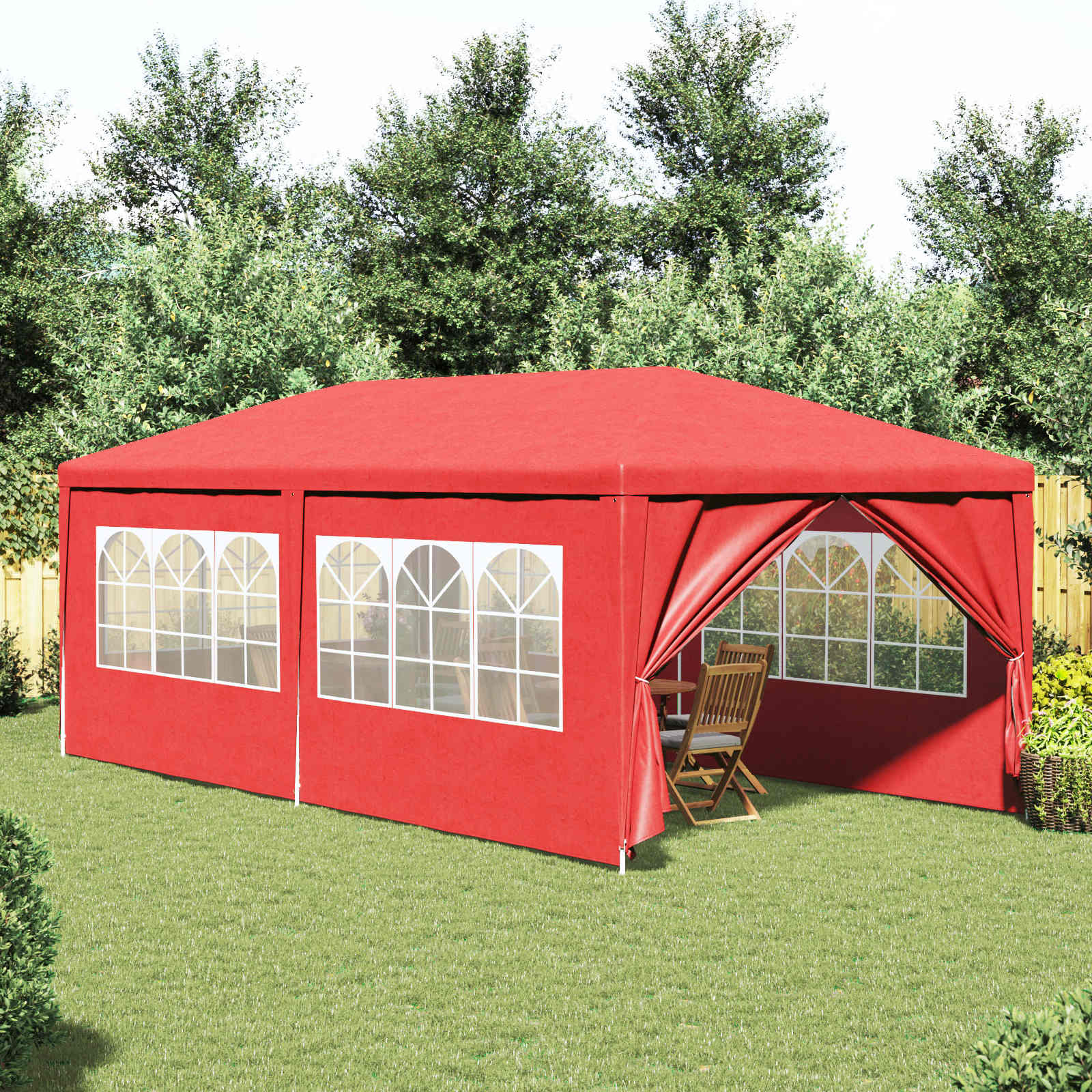 Party-Zelt 600 x 300 x 255 cm Rot PE and Steel