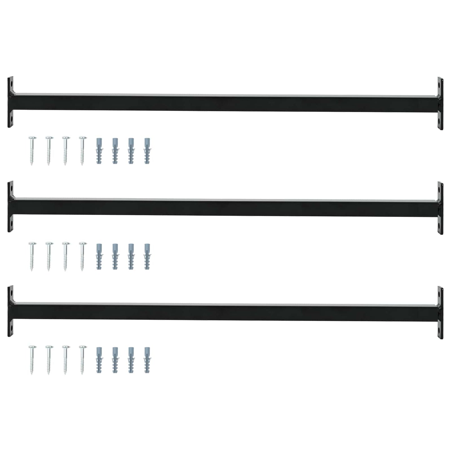 Verstellbarer Fenster-Sicherheitsbalken 3 stk. 710 - 1200 mm