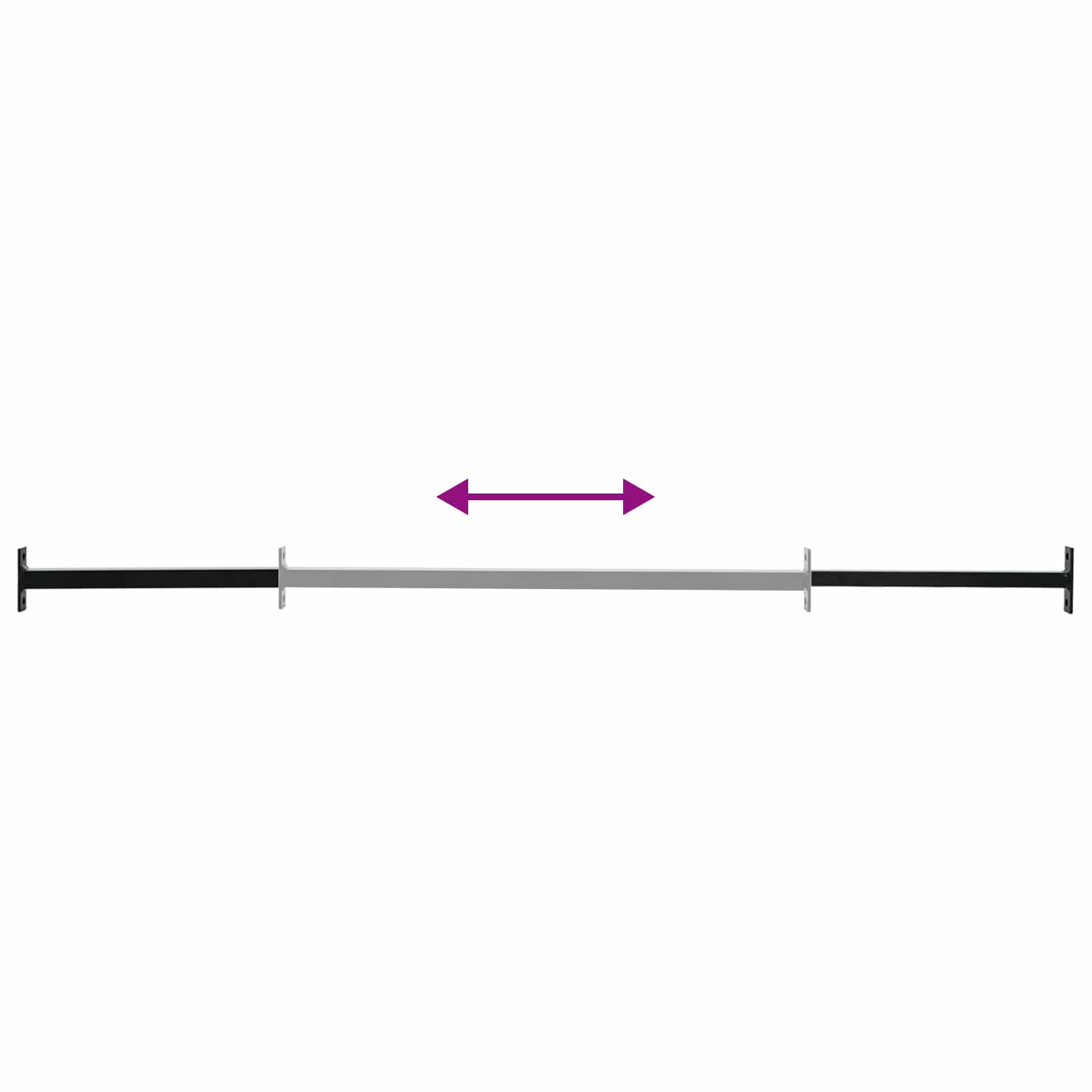 Verstellbarer Fenster-Sicherheitsbalken 3 stk. 710 - 1200 mm