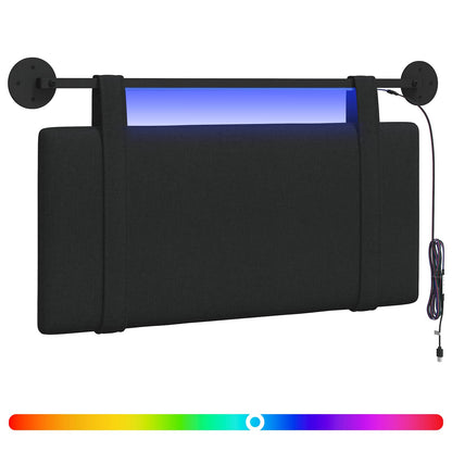 Hängendes Kopfteil Mit LED Licht Schwarz Stoff